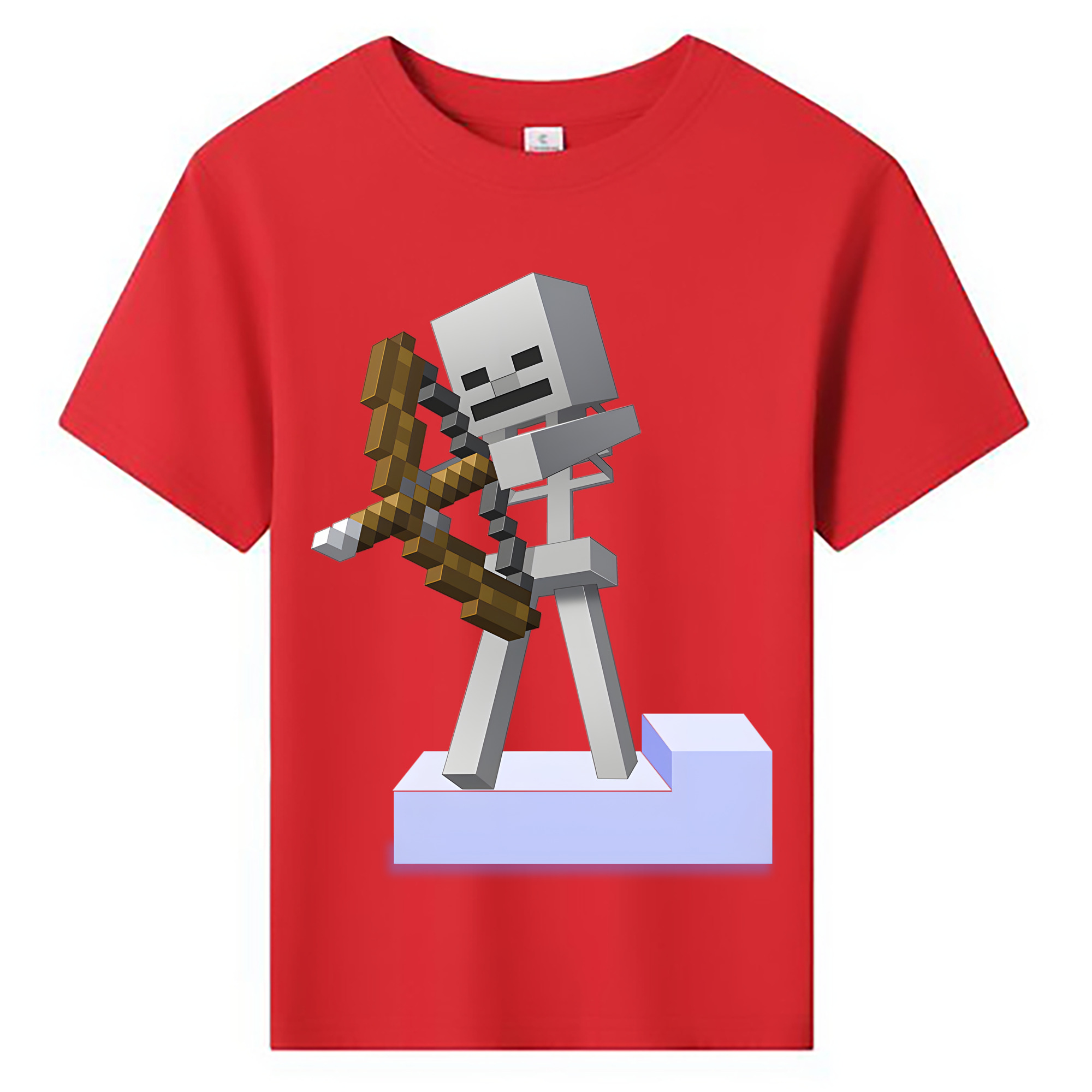 （画像用） マインクラフト ブロックの世界 Minecraft MC Block world 綿100％キッズTシャツ（フロントプリント）