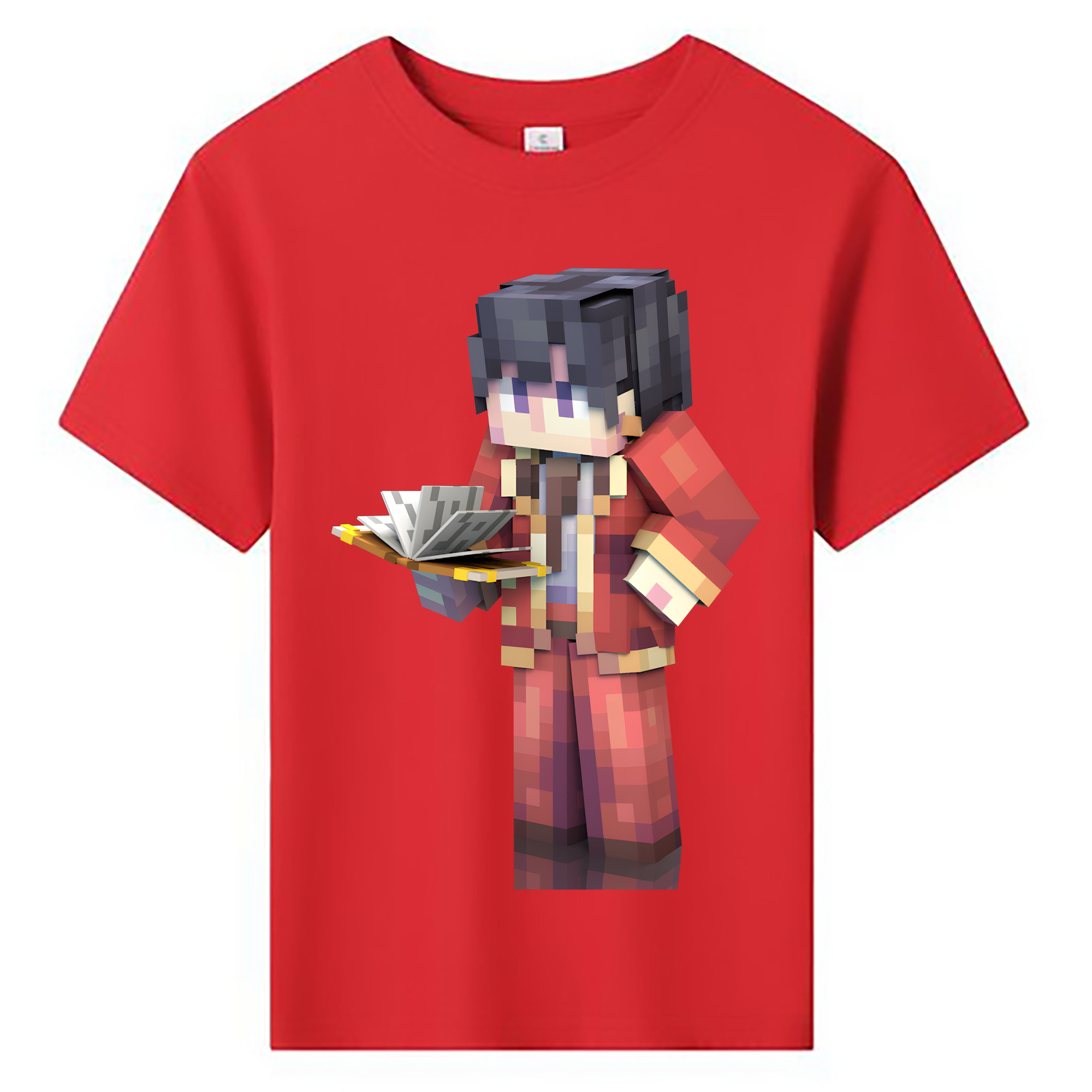 （画像用） マインクラフト ブロックの世界 Minecraft MC Block world 綿100％キッズTシャツ（フロントプリント）