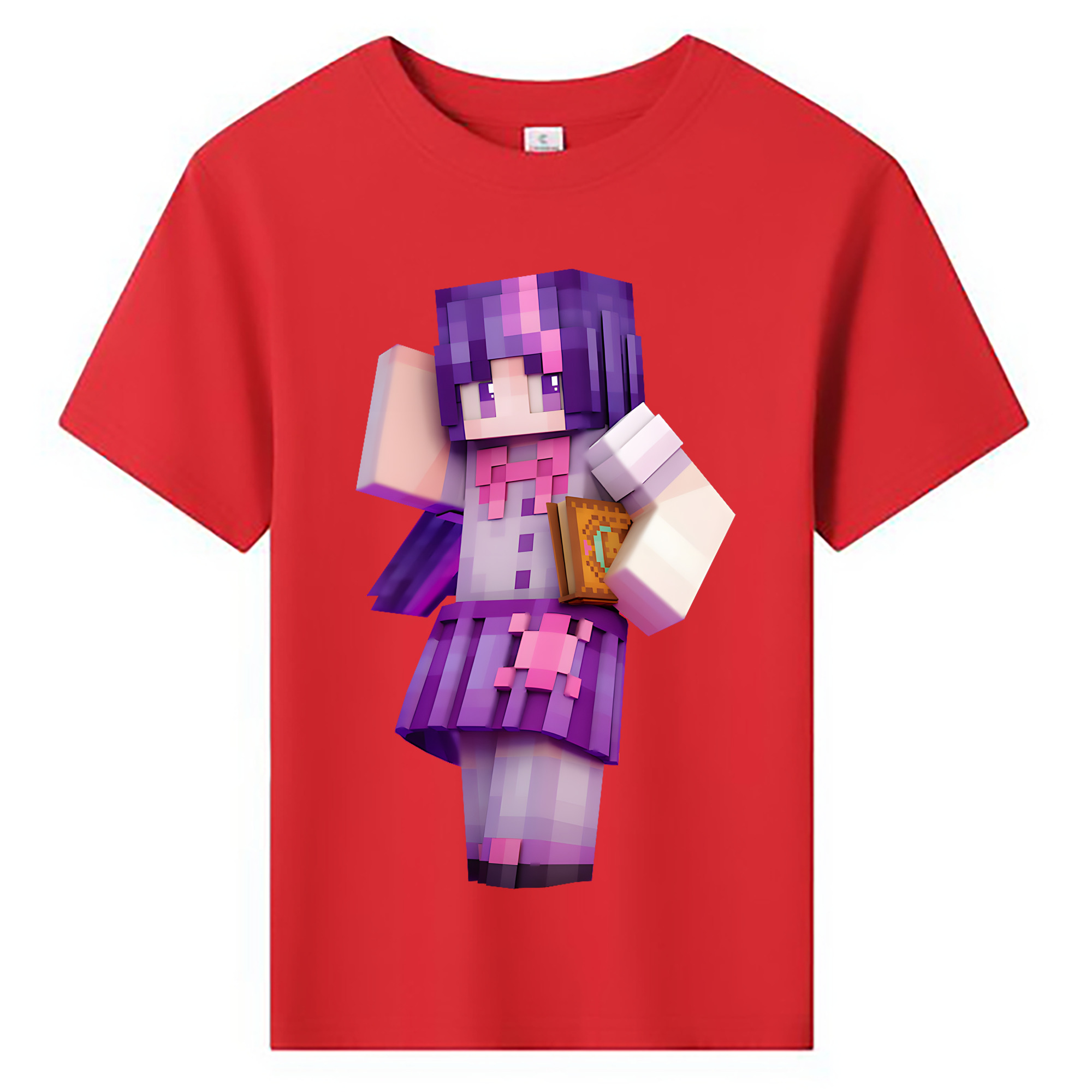 （画像用） マインクラフト ブロックの世界 Minecraft MC Block world 綿100％キッズTシャツ（フロントプリント）
