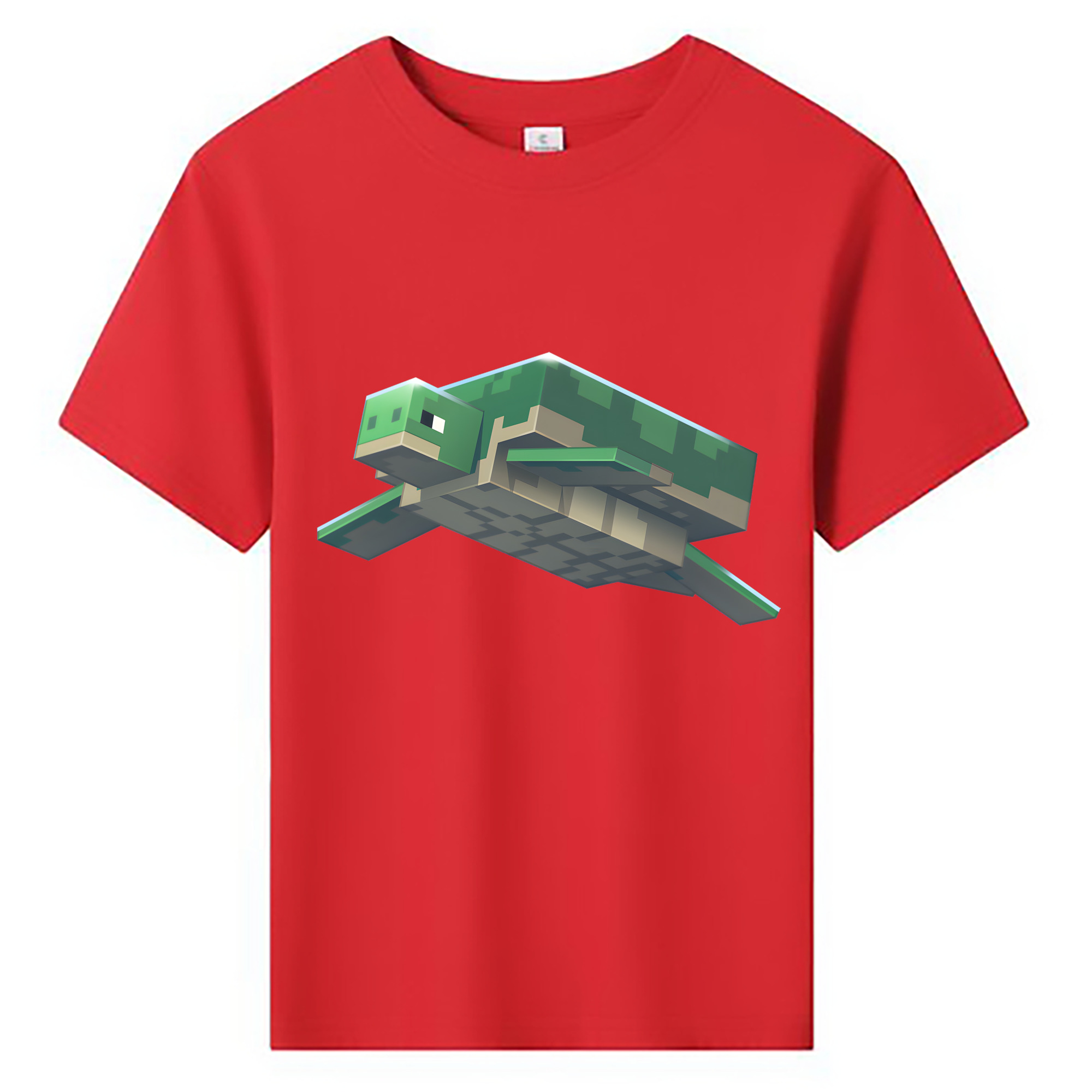 （画像用） マインクラフト ブロックの世界 Minecraft MC Block world 綿100％キッズTシャツ（フロントプリント）