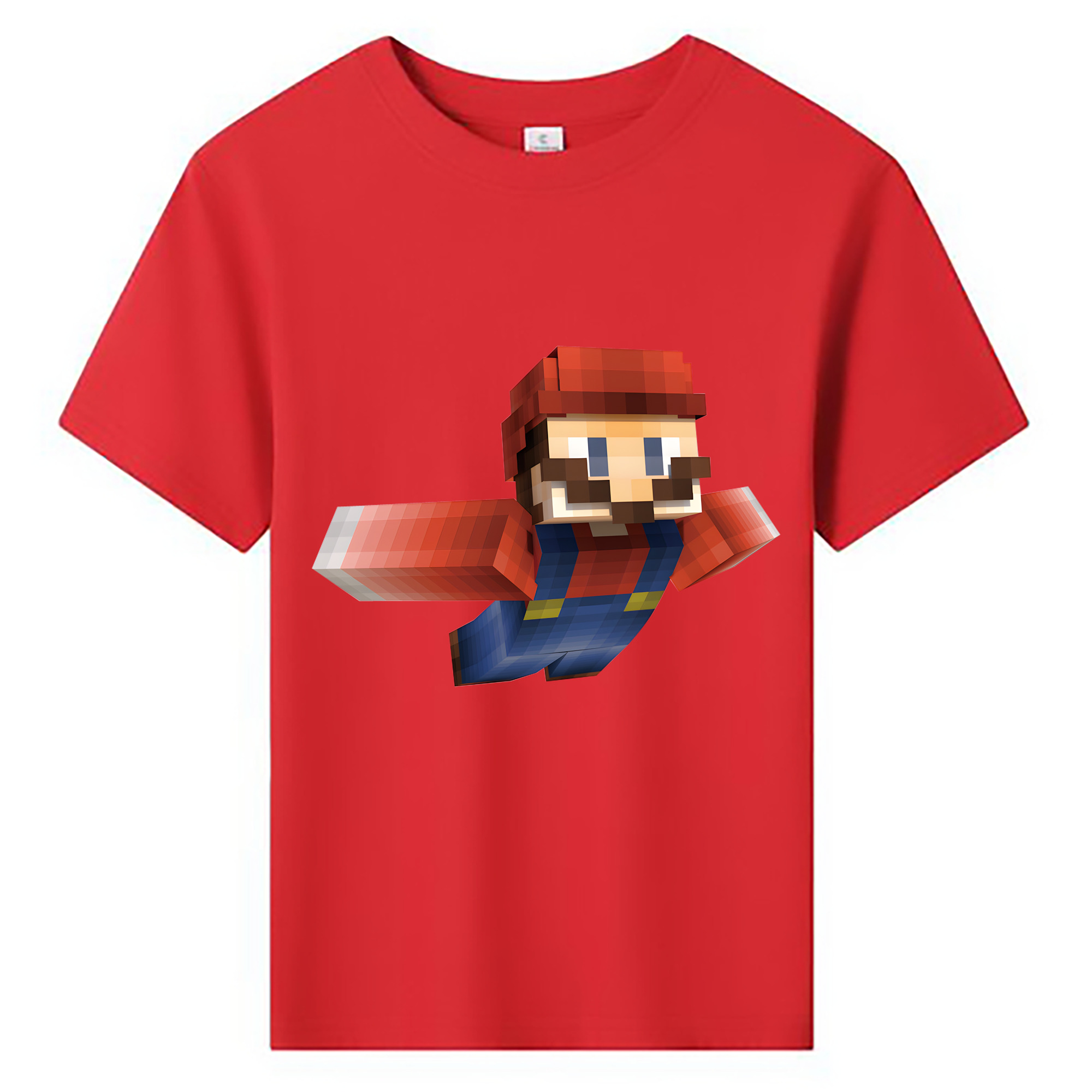 （画像用） マインクラフト ブロックの世界 Minecraft MC Block world 綿100％キッズTシャツ（フロントプリント）