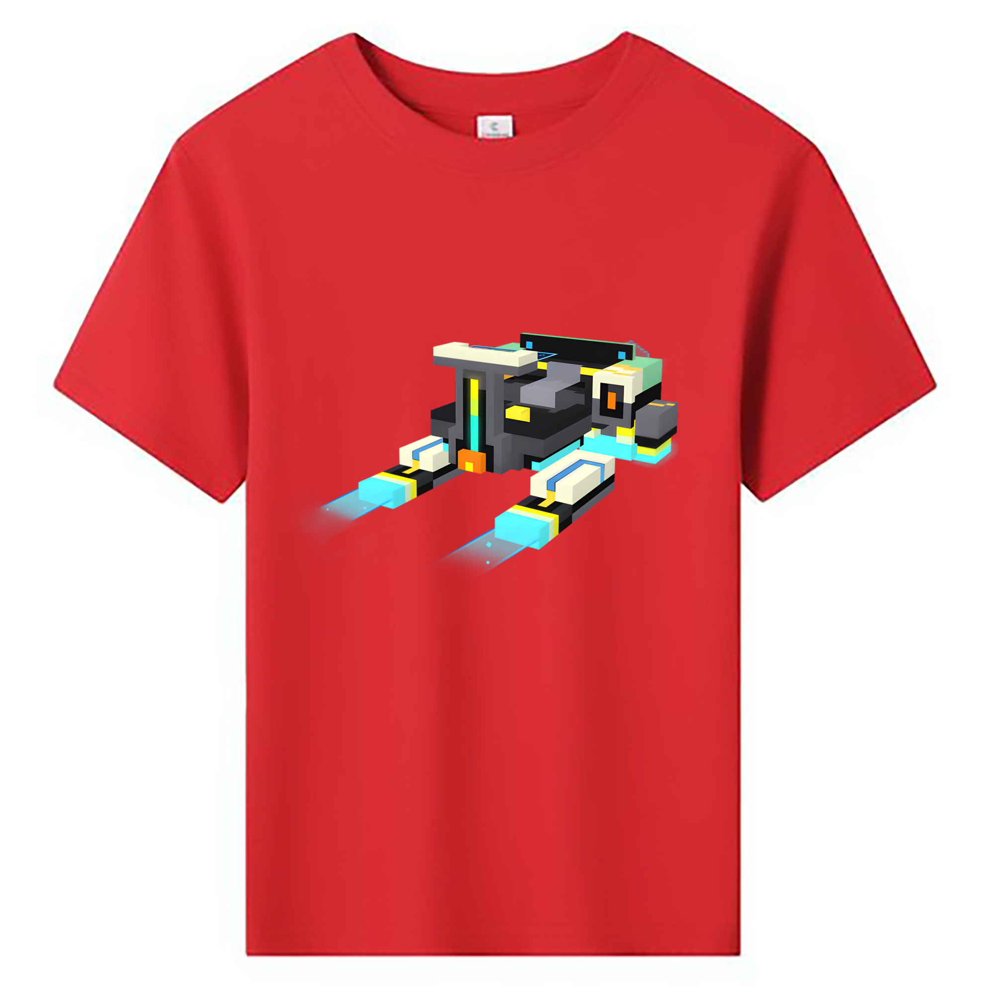 （画像用） マインクラフト ブロックの世界 Minecraft MC Block world 綿100％キッズTシャツ（フロントプリント）