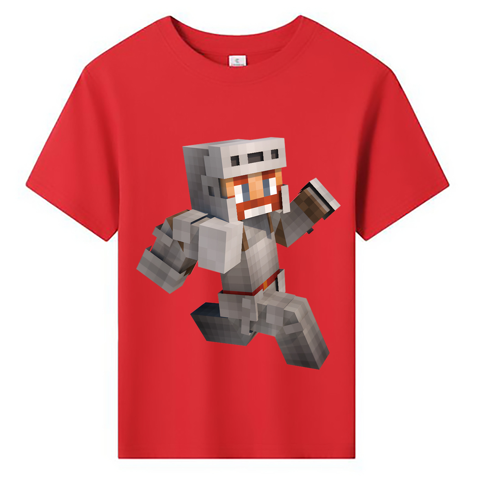 （画像用） マインクラフト ブロックの世界 Minecraft MC Block world 綿100％キッズTシャツ（フロントプリント）