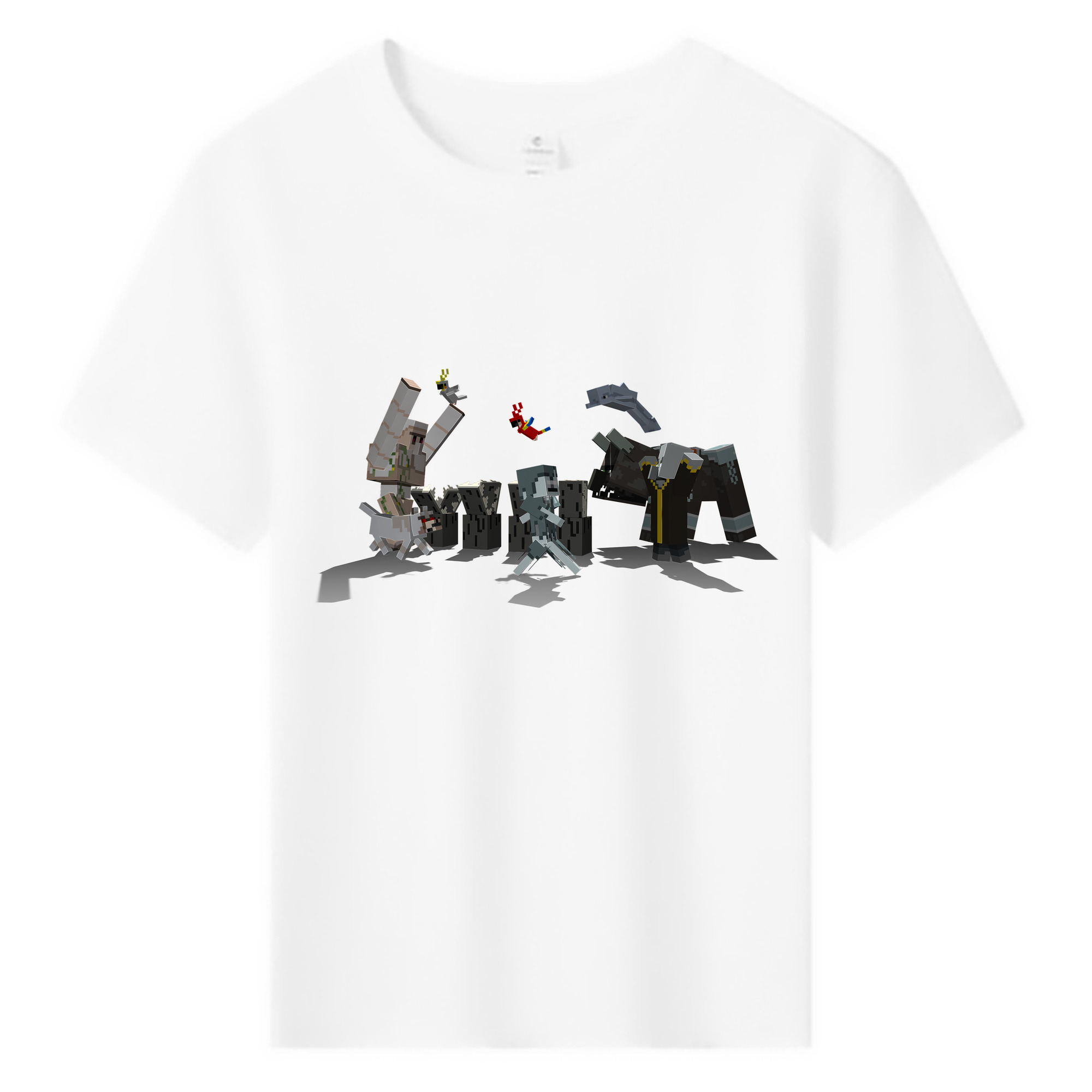 （画像用） マインクラフト ブロックの世界 Minecraft MC Block world 綿100％キッズTシャツ（フロントプリント）