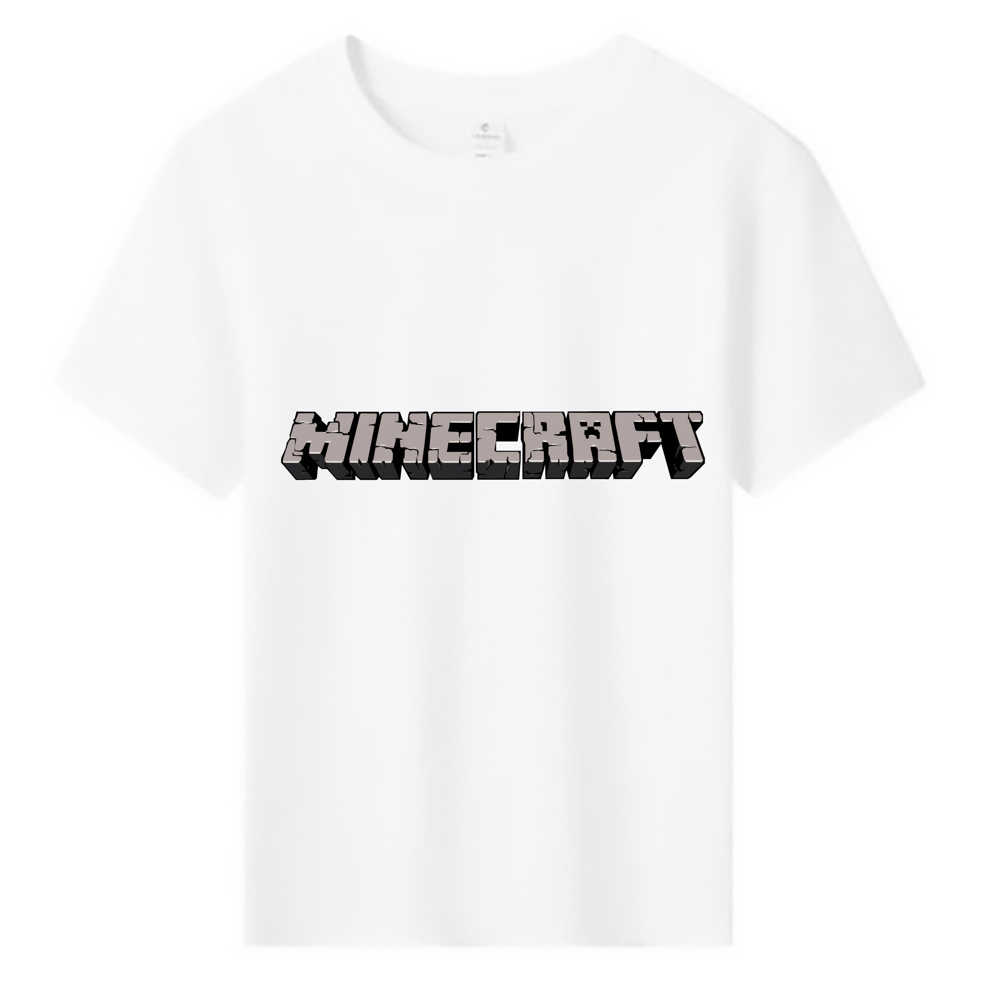 （画像用） マインクラフト ブロックの世界 Minecraft MC Block world 綿100％キッズTシャツ（フロントプリント）