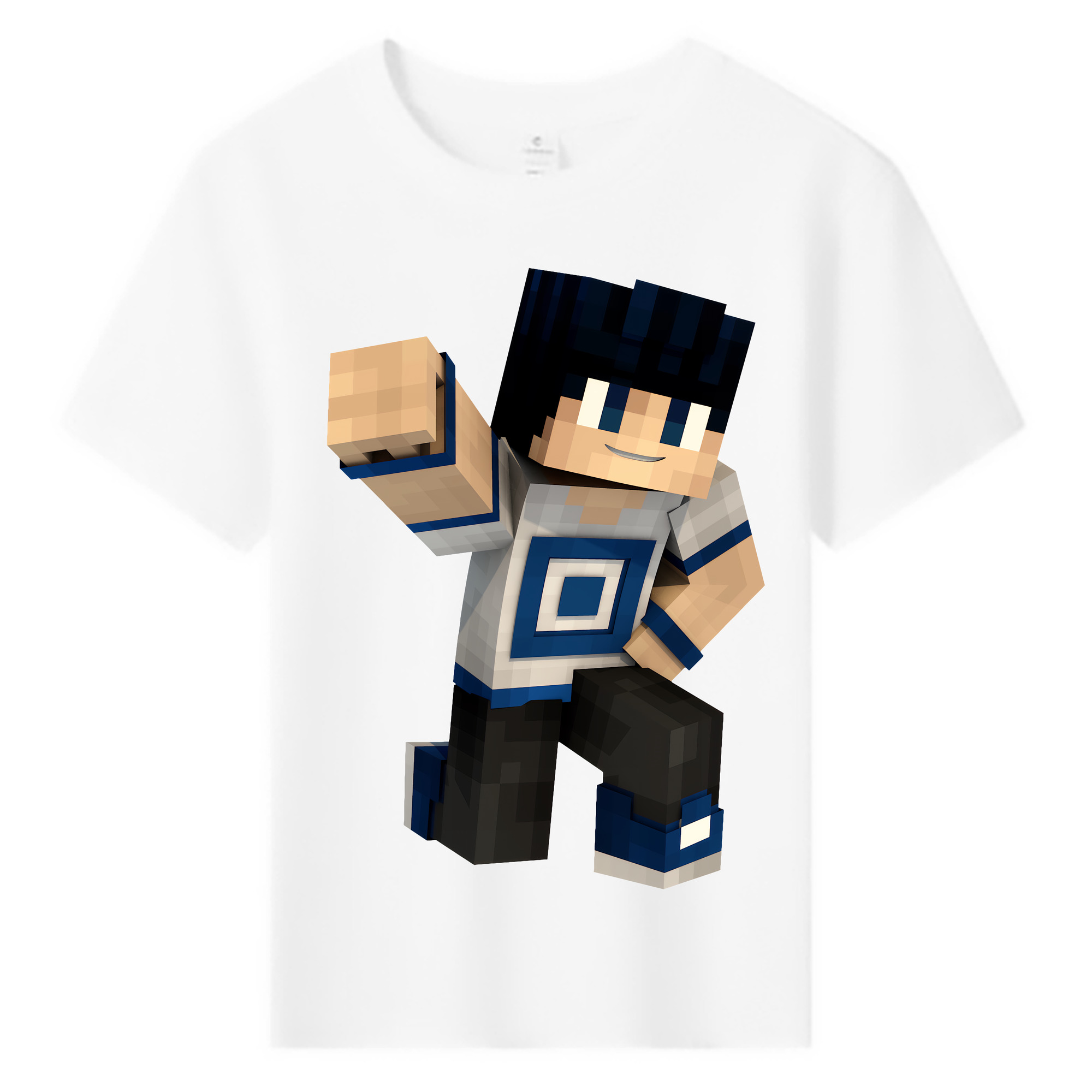 （画像用） マインクラフト ブロックの世界 Minecraft MC Block world 綿100％キッズTシャツ（フロントプリント）