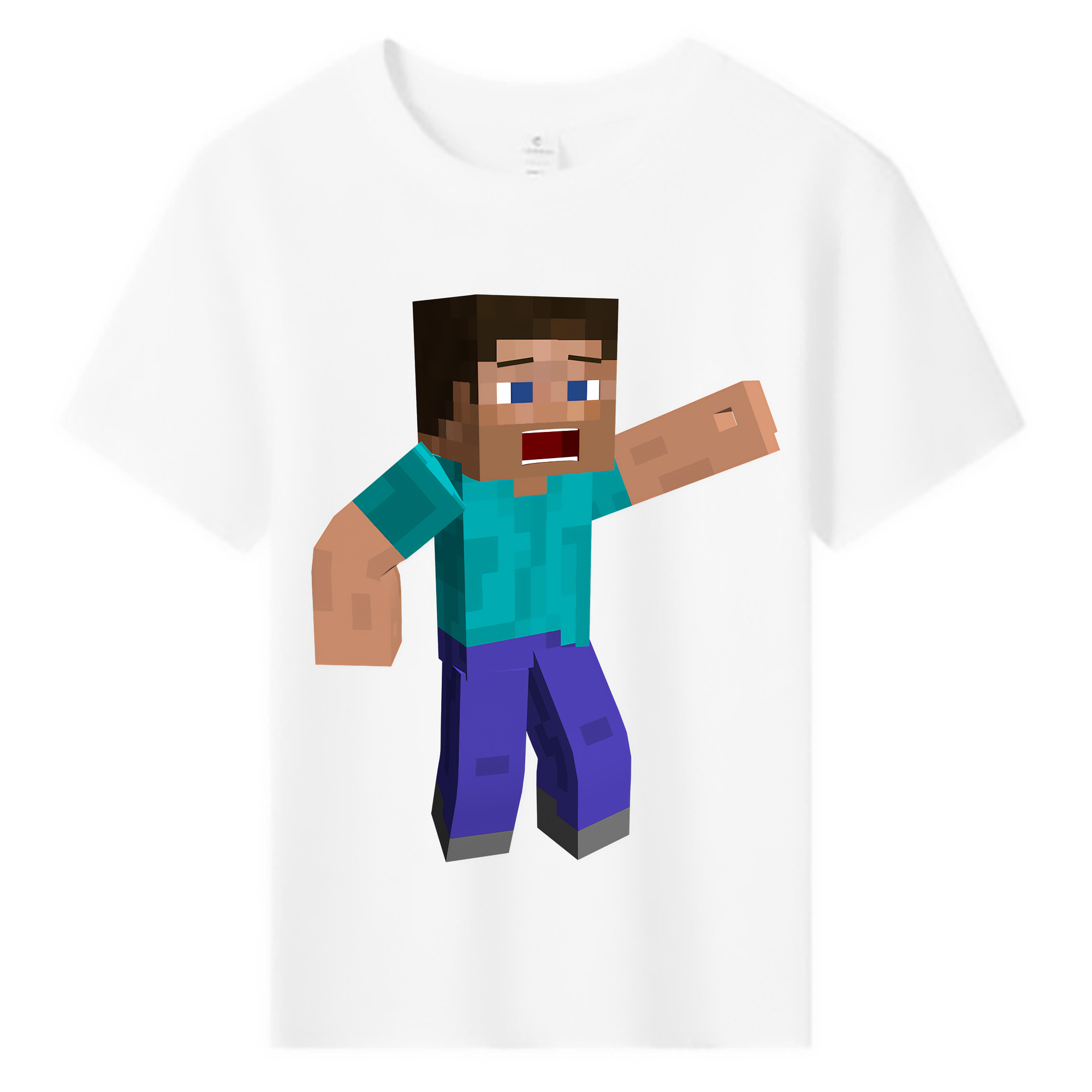 （画像用） マインクラフト ブロックの世界 Minecraft MC Block world 綿100％キッズTシャツ（フロントプリント）
