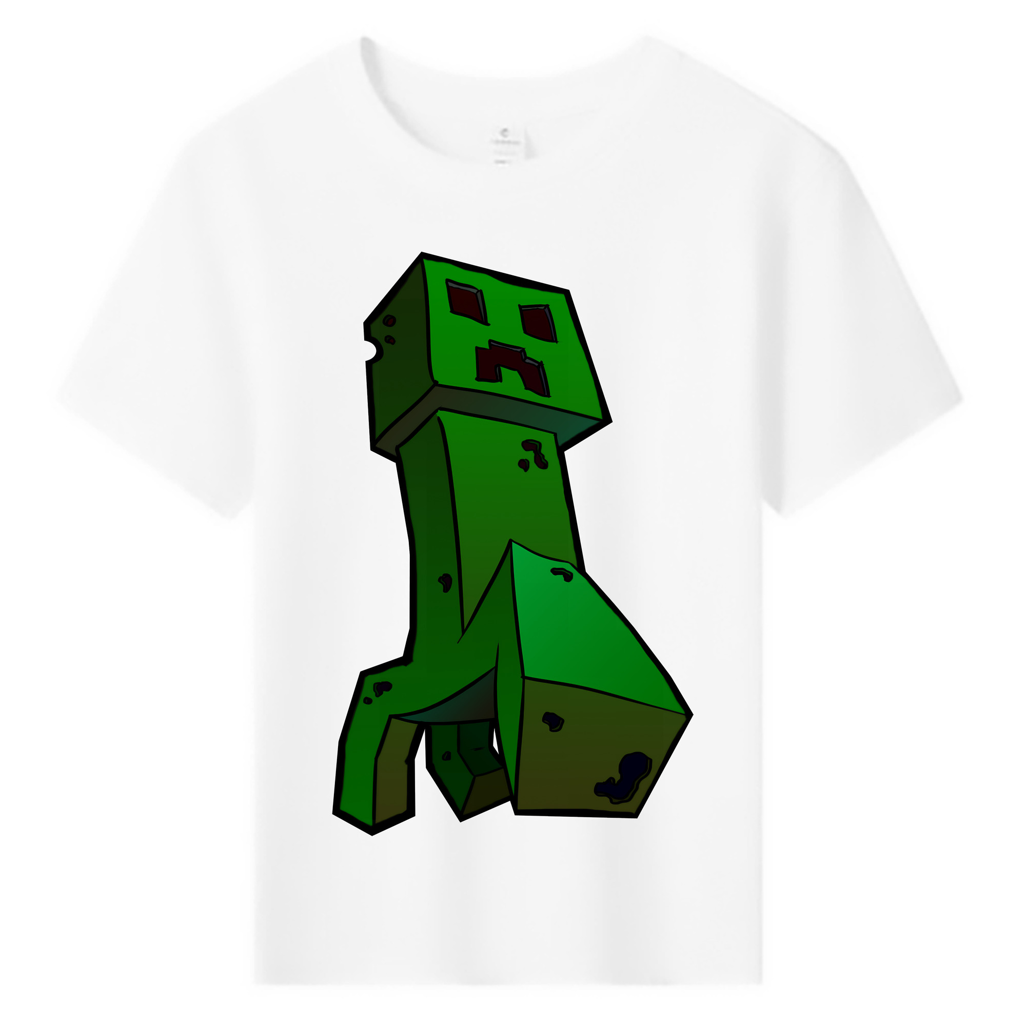 （画像用） マインクラフト ブロックの世界 Minecraft MC Block world 綿100％キッズTシャツ（フロントプリント）