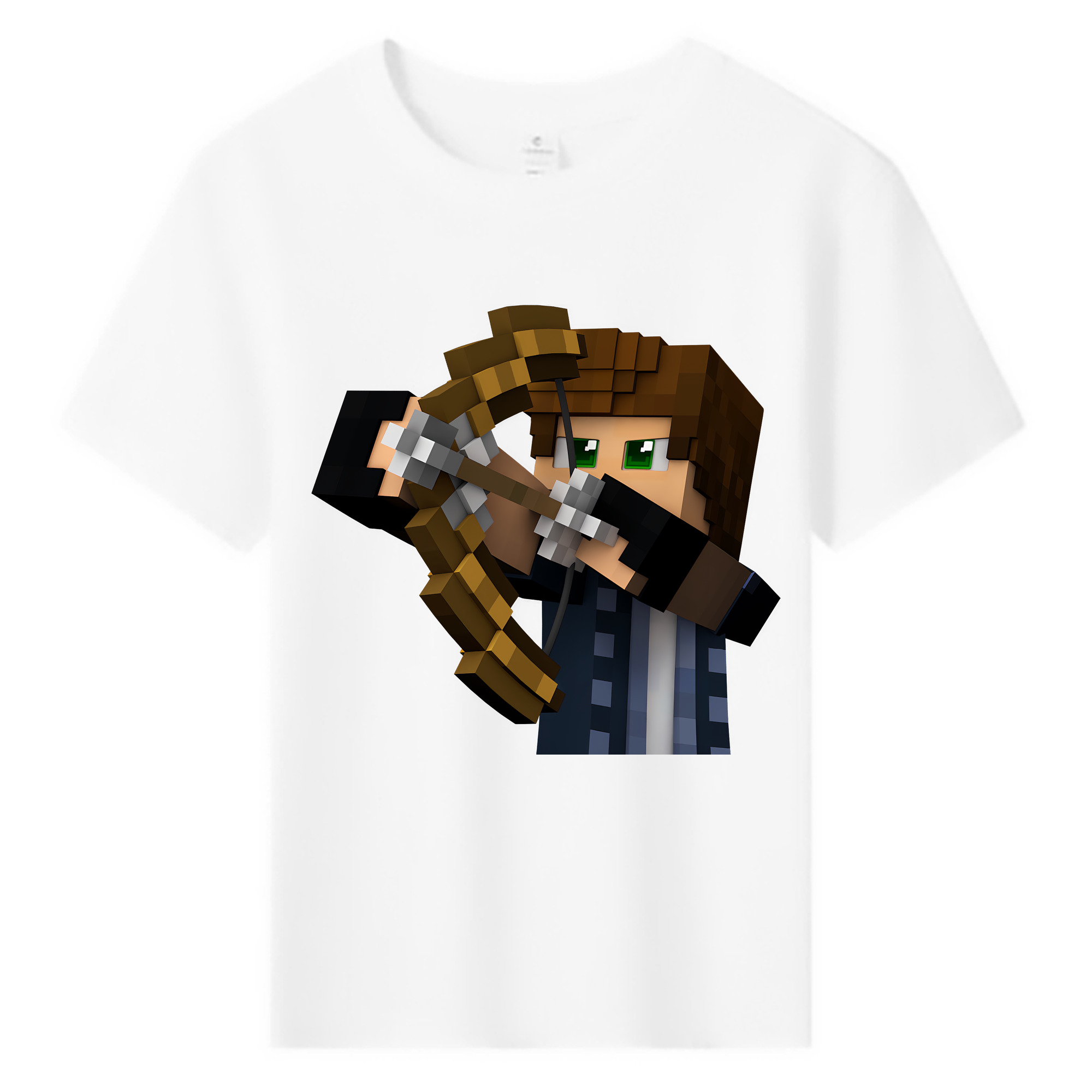 （画像用） マインクラフト ブロックの世界 Minecraft MC Block world 綿100％キッズTシャツ（フロントプリント）