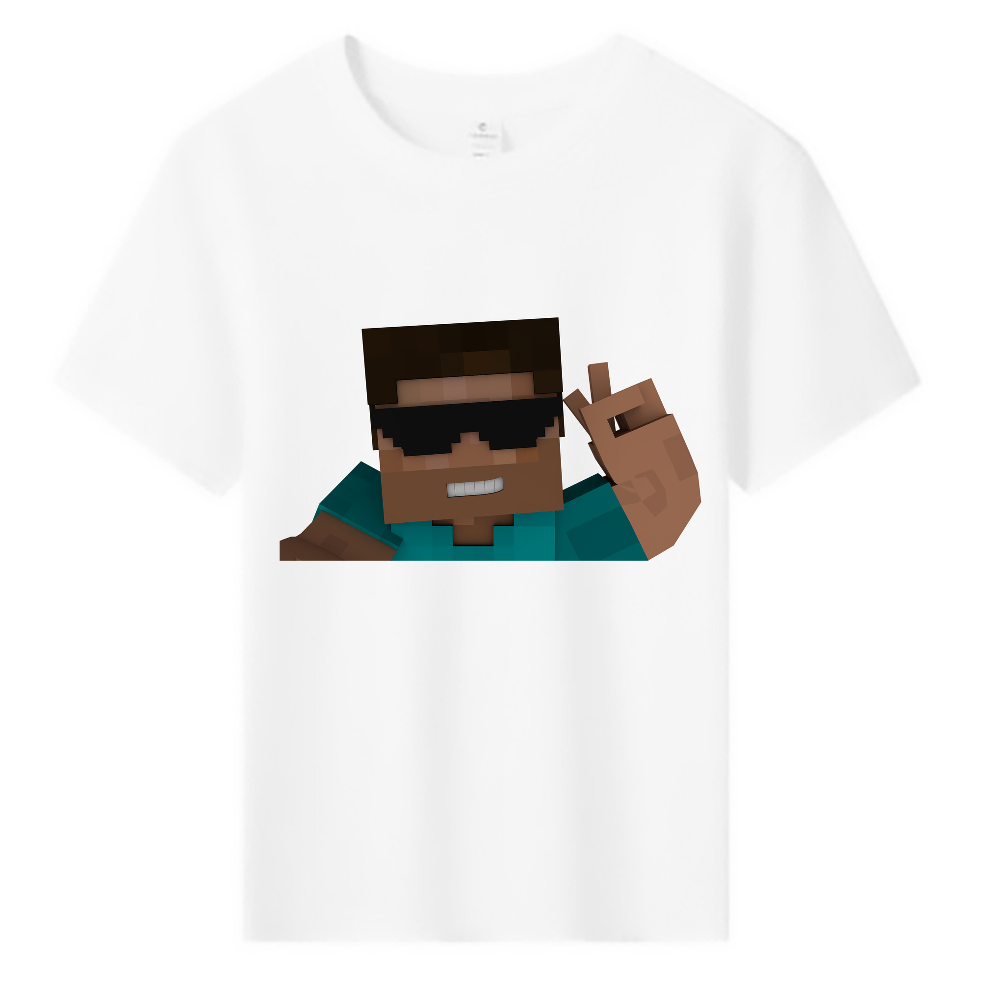 （画像用） マインクラフト ブロックの世界 Minecraft MC Block world 綿100％キッズTシャツ（フロントプリント）