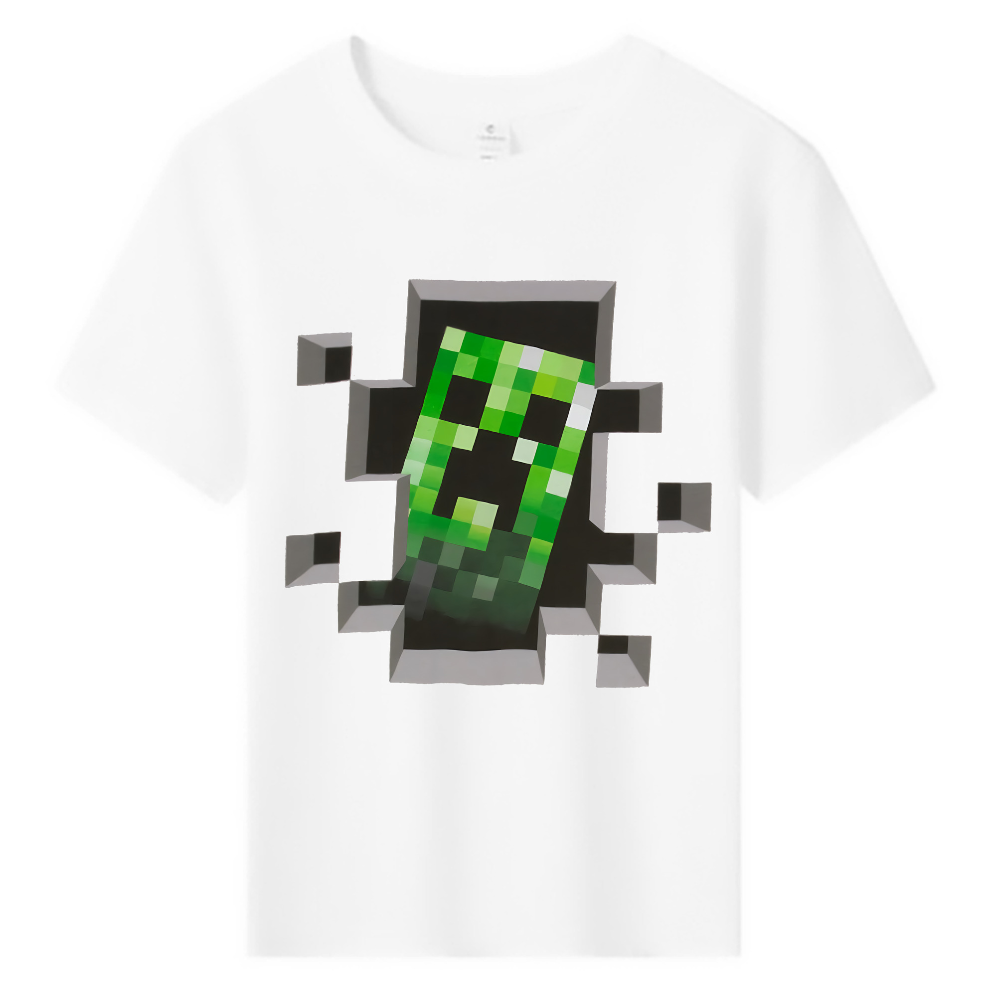 （画像用） マインクラフト ブロックの世界 Minecraft MC Block world 綿100％キッズTシャツ（フロントプリント）