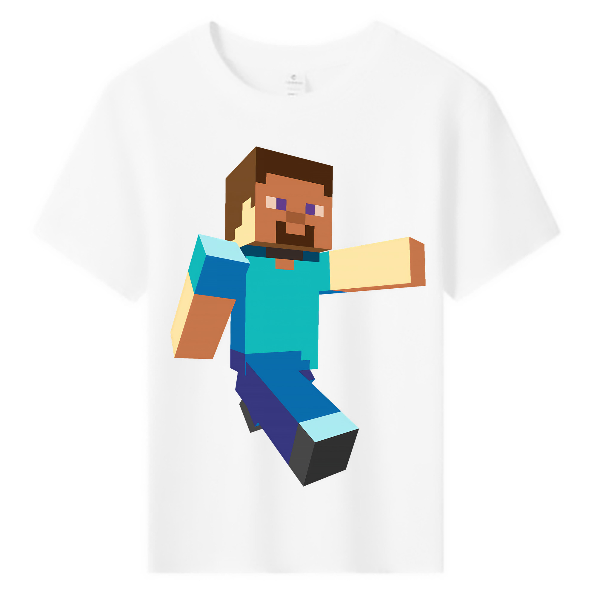 （画像用） マインクラフト ブロックの世界 Minecraft MC Block world 綿100％キッズTシャツ（フロントプリント）