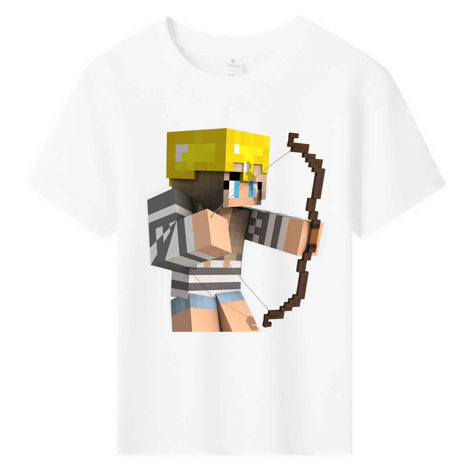 （画像用） マインクラフト ブロックの世界 Minecraft MC Block world 綿100％キッズTシャツ（フロントプリント）