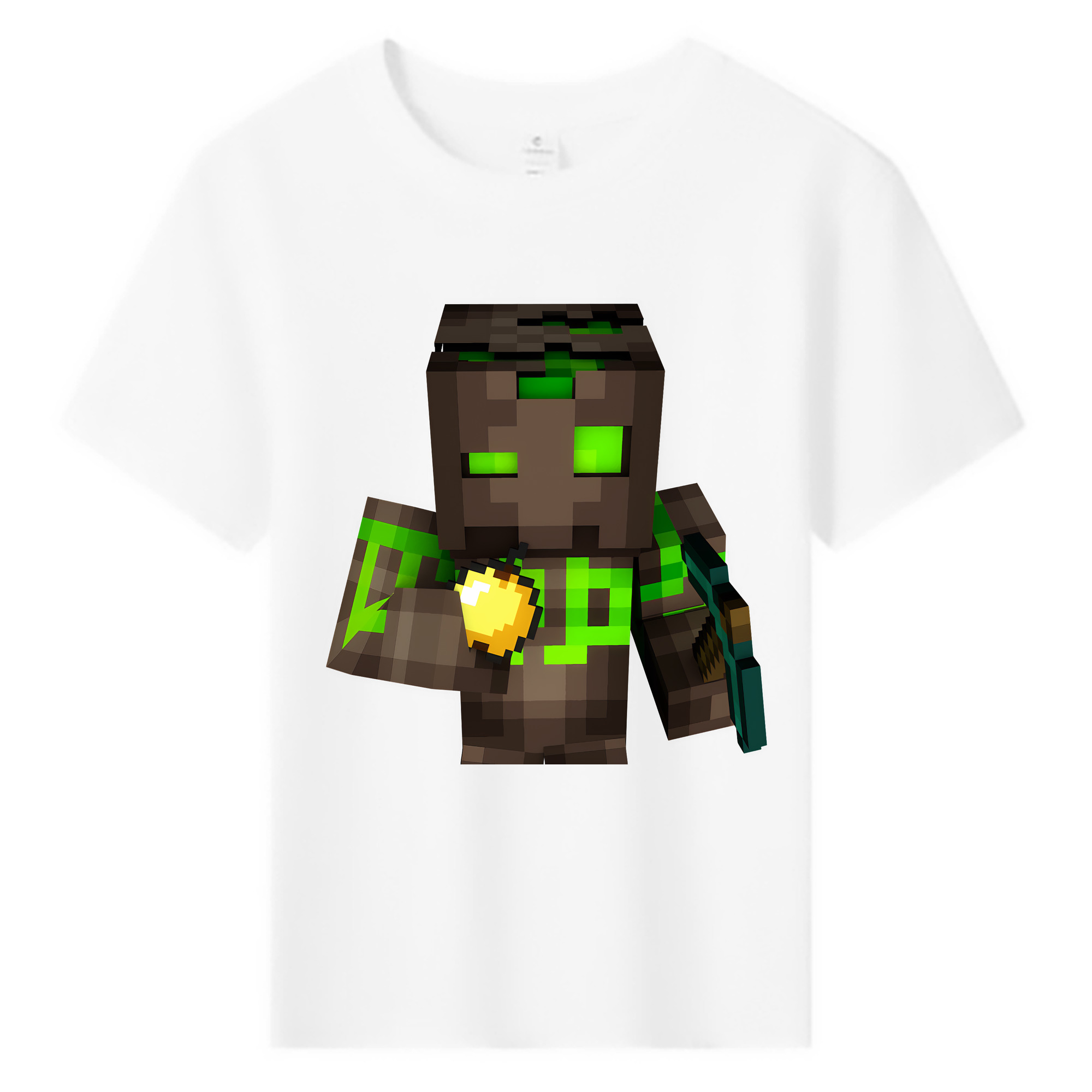 （画像用） マインクラフト ブロックの世界 Minecraft MC Block world 綿100％キッズTシャツ（フロントプリント）