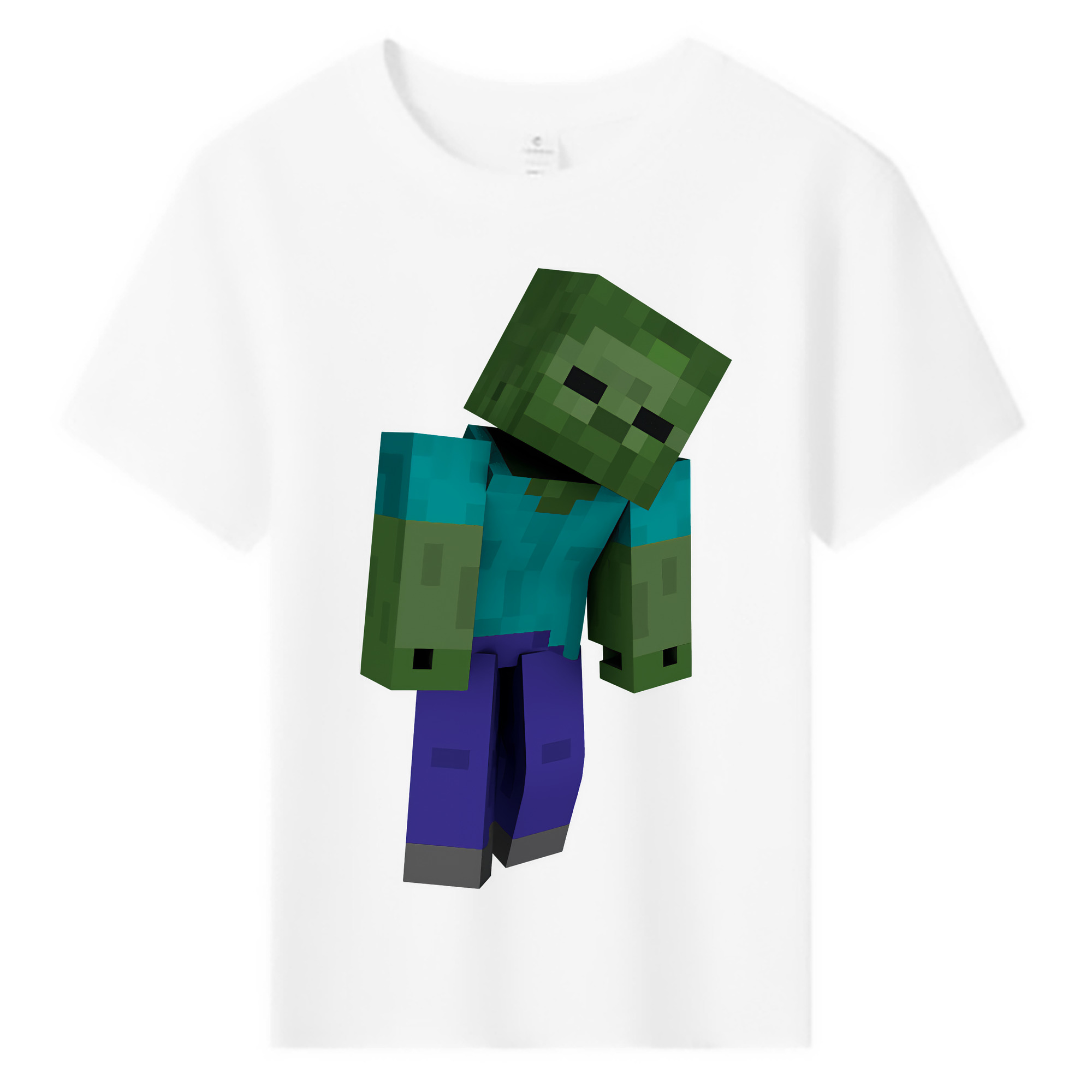 （画像用） マインクラフト ブロックの世界 Minecraft MC Block world 綿100％キッズTシャツ（フロントプリント）