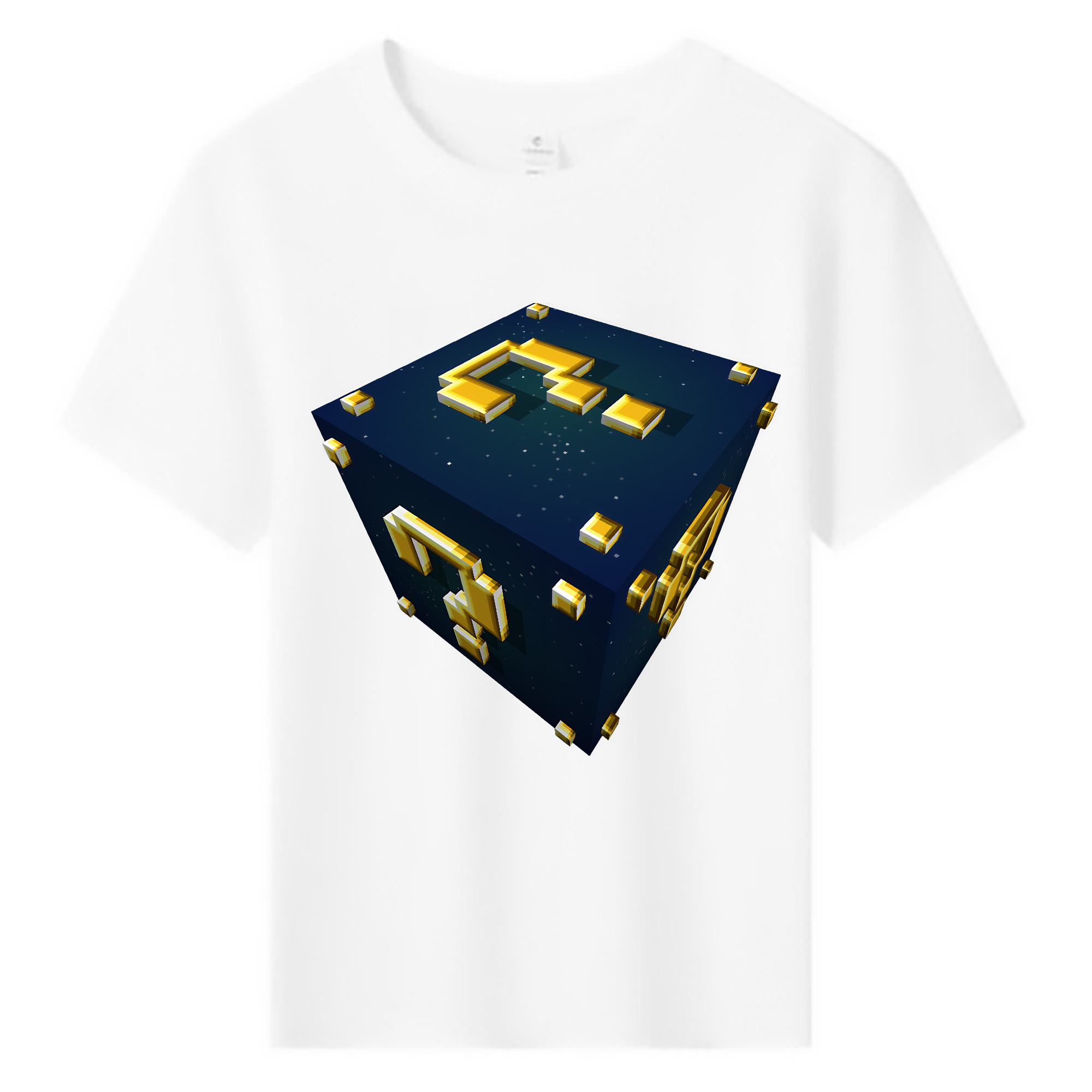 （画像用） マインクラフト ブロックの世界 Minecraft MC Block world 綿100％キッズTシャツ（フロントプリント）