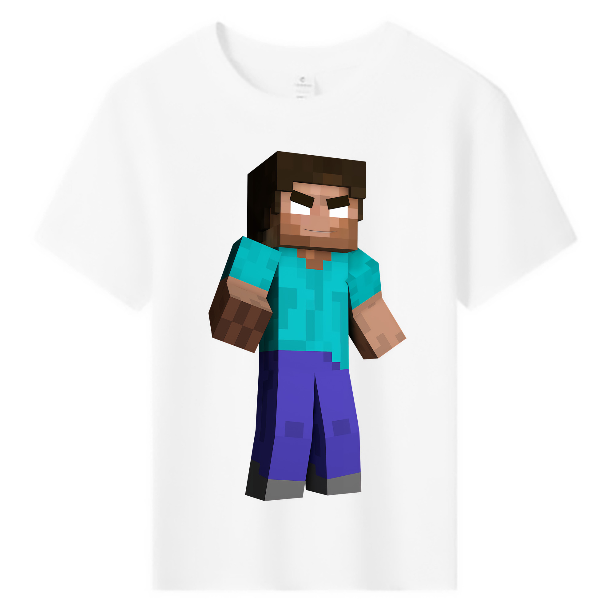 （画像用） マインクラフト ブロックの世界 Minecraft MC Block world 綿100％キッズTシャツ（フロントプリント）