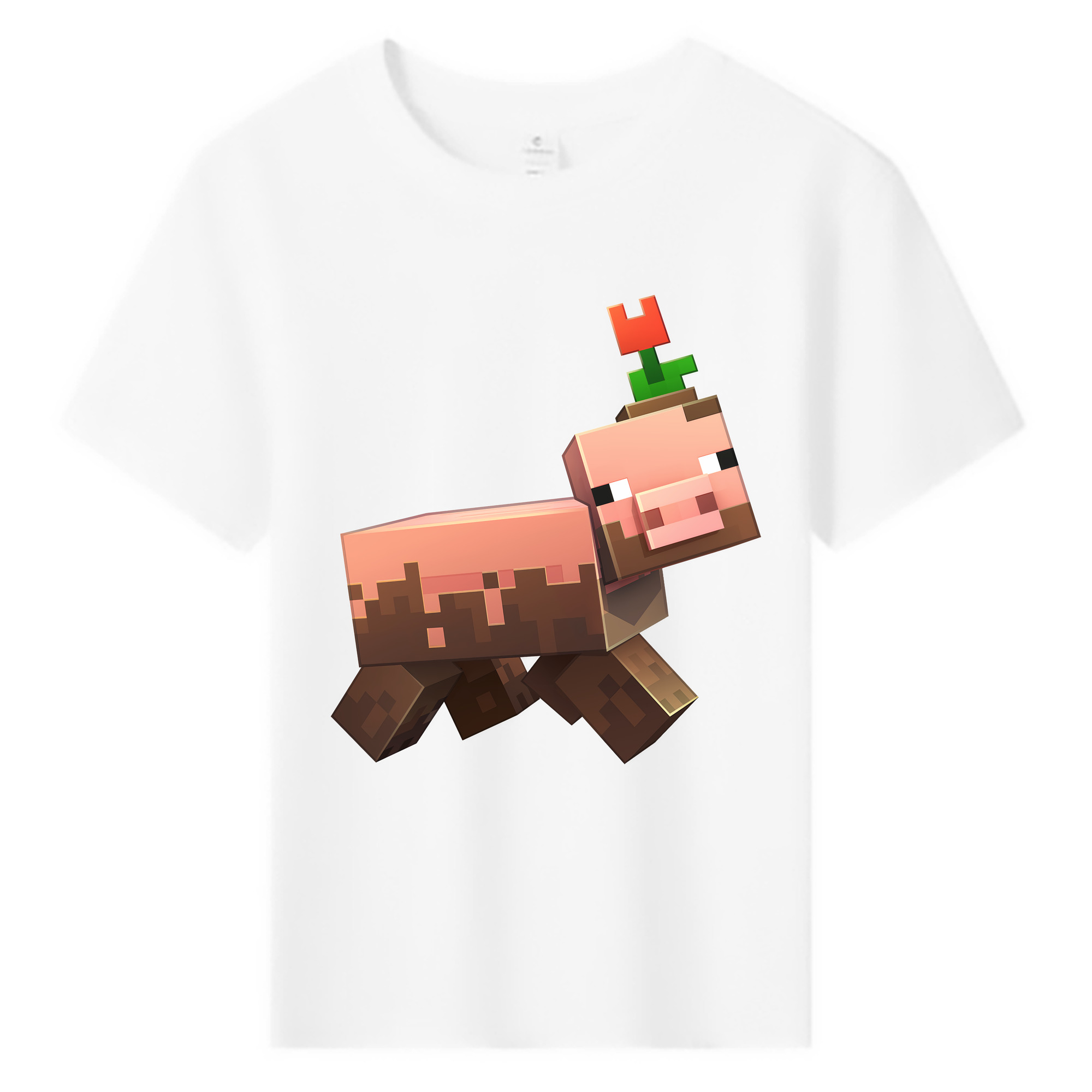 （画像用） マインクラフト ブロックの世界 Minecraft MC Block world 綿100％キッズTシャツ（フロントプリント）