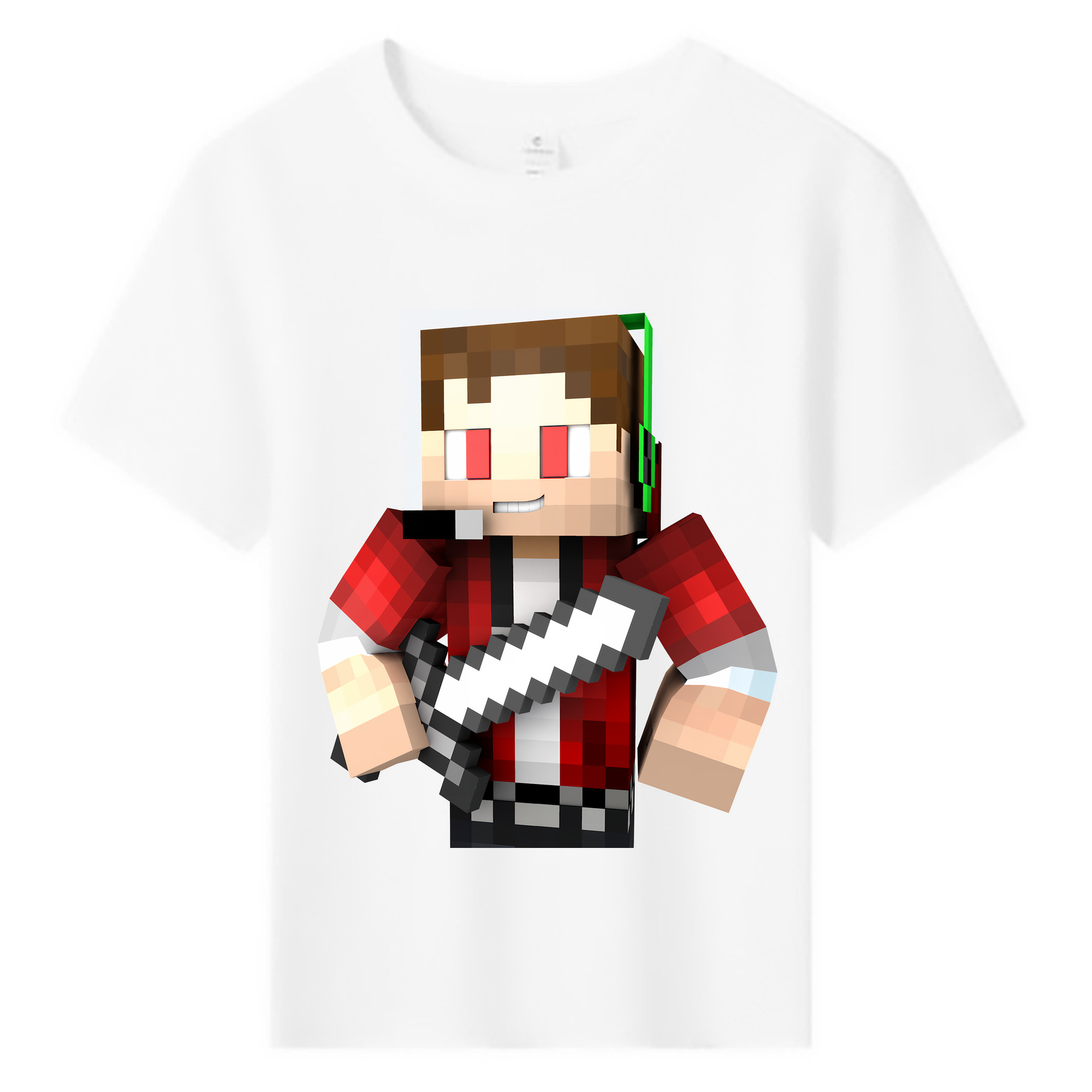 （画像用） マインクラフト ブロックの世界 Minecraft MC Block world 綿100％キッズTシャツ（フロントプリント）