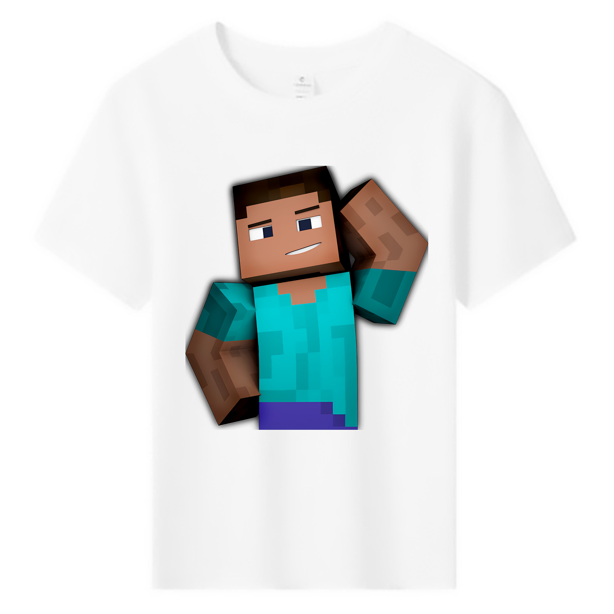（画像用） マインクラフト ブロックの世界 Minecraft MC Block world 綿100％キッズTシャツ（フロントプリント）