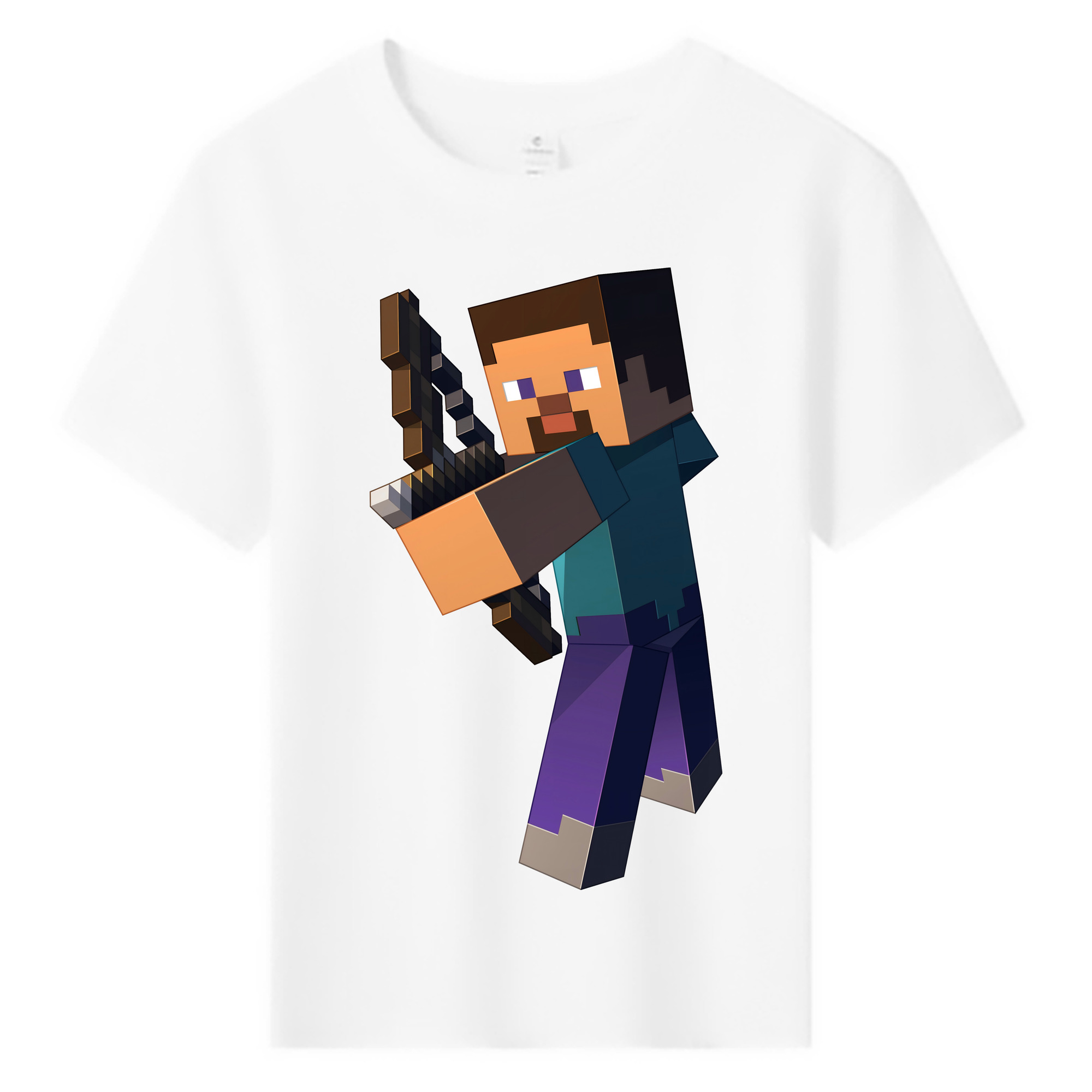 （画像用） マインクラフト ブロックの世界 Minecraft MC Block world 綿100％キッズTシャツ（フロントプリント）