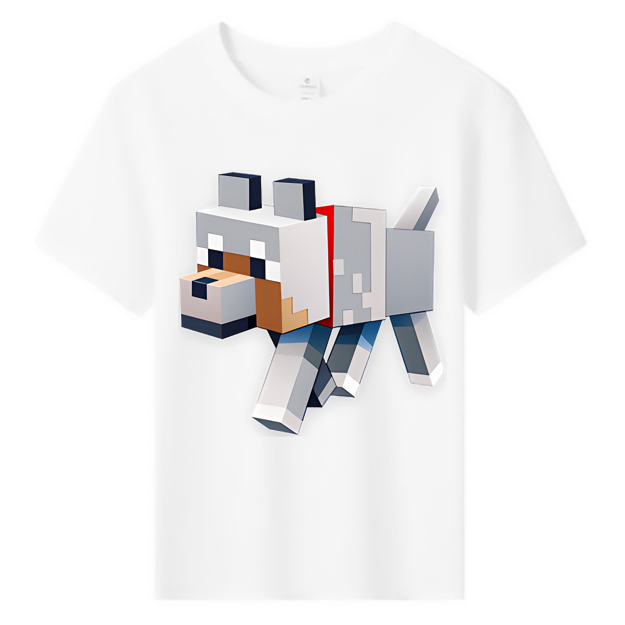 （画像用） マインクラフト ブロックの世界 Minecraft MC Block world 綿100％キッズTシャツ（フロントプリント）