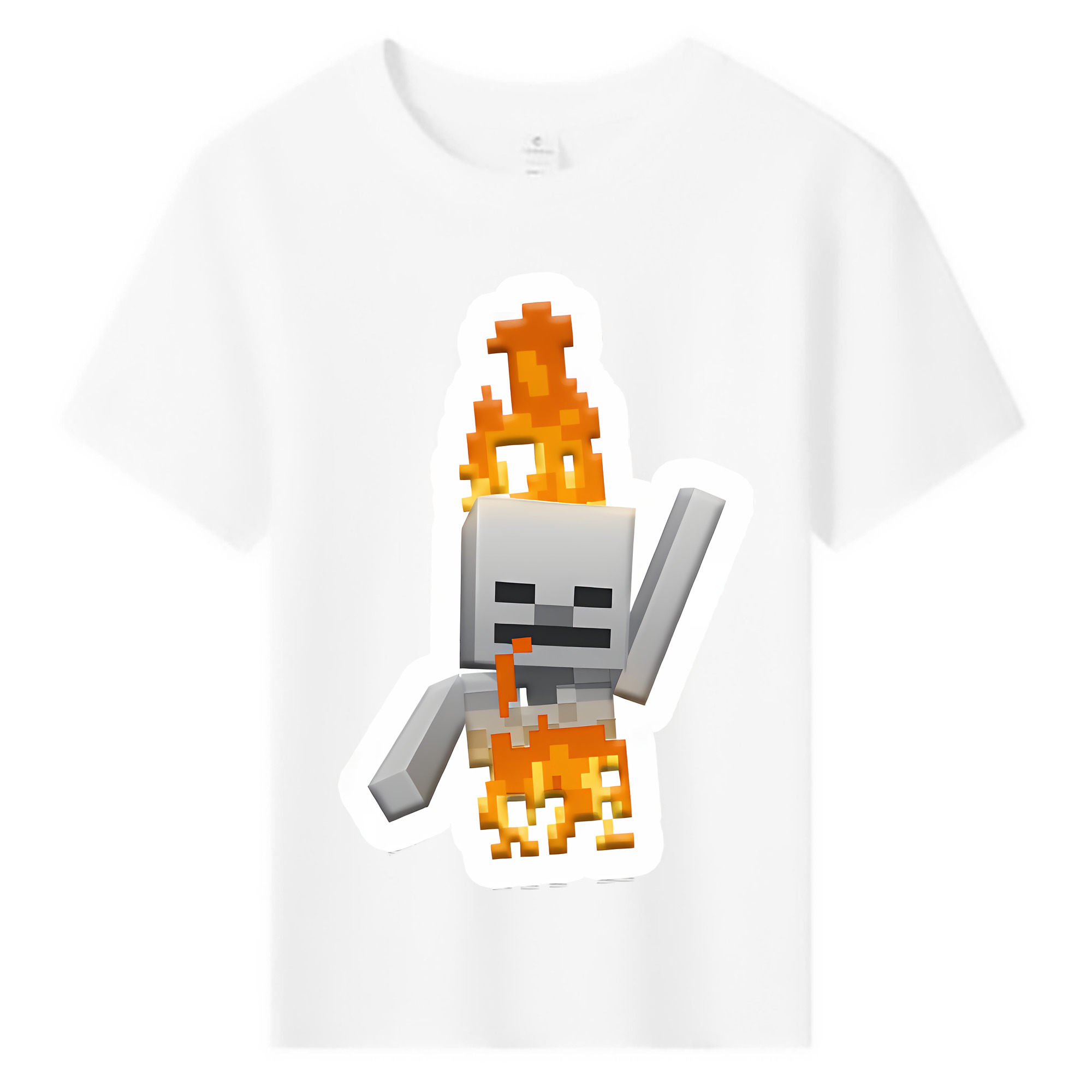 （画像用） マインクラフト ブロックの世界 Minecraft MC Block world 綿100％キッズTシャツ（フロントプリント）