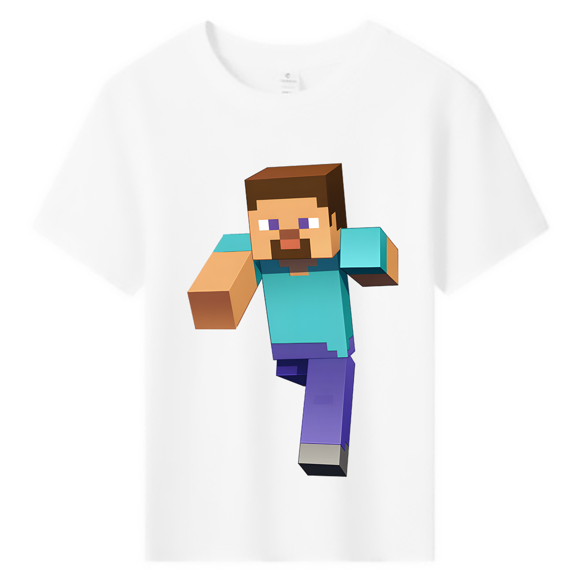 （画像用） マインクラフト ブロックの世界 Minecraft MC Block world 綿100％キッズTシャツ（フロントプリント）