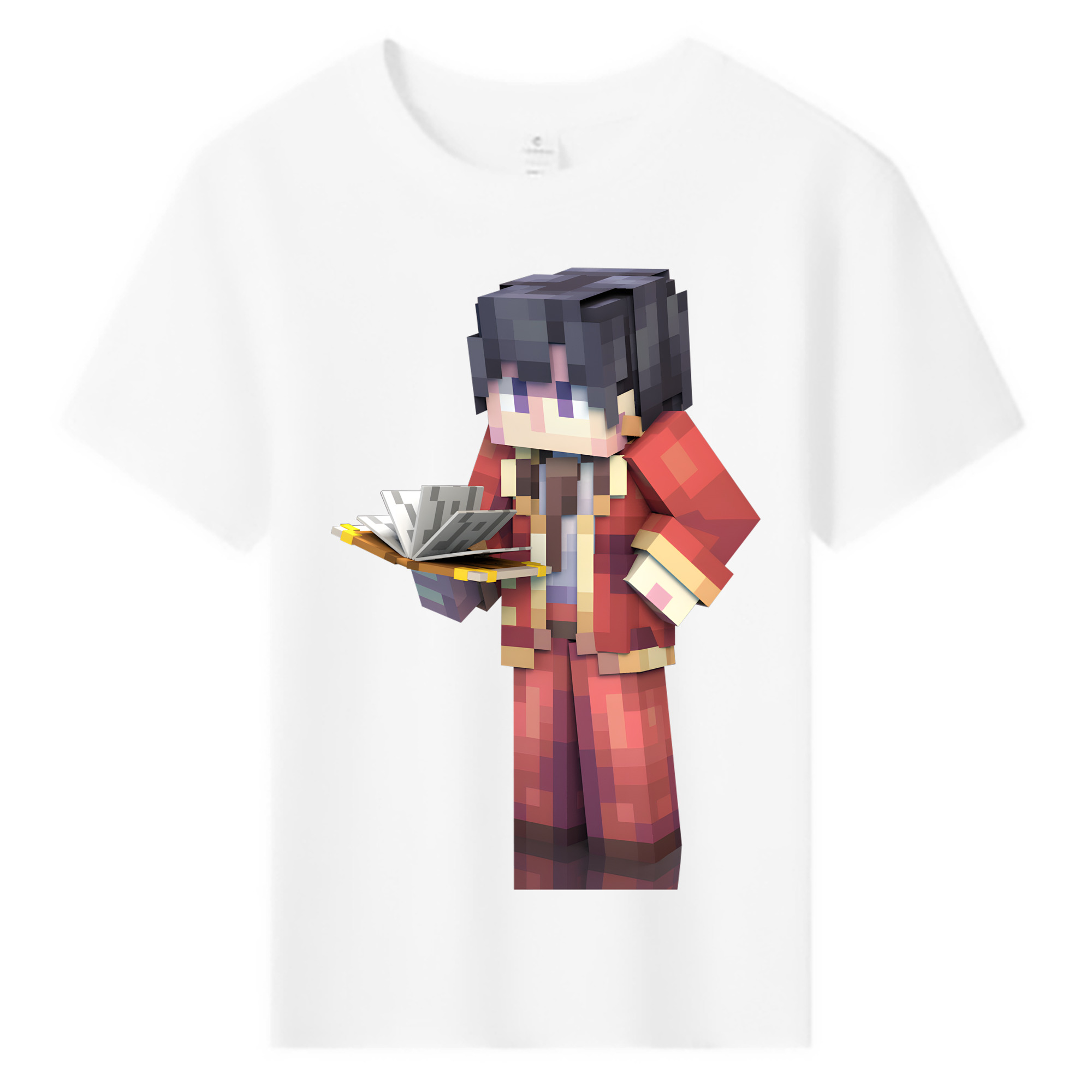 （画像用） マインクラフト ブロックの世界 Minecraft MC Block world 綿100％キッズTシャツ（フロントプリント）