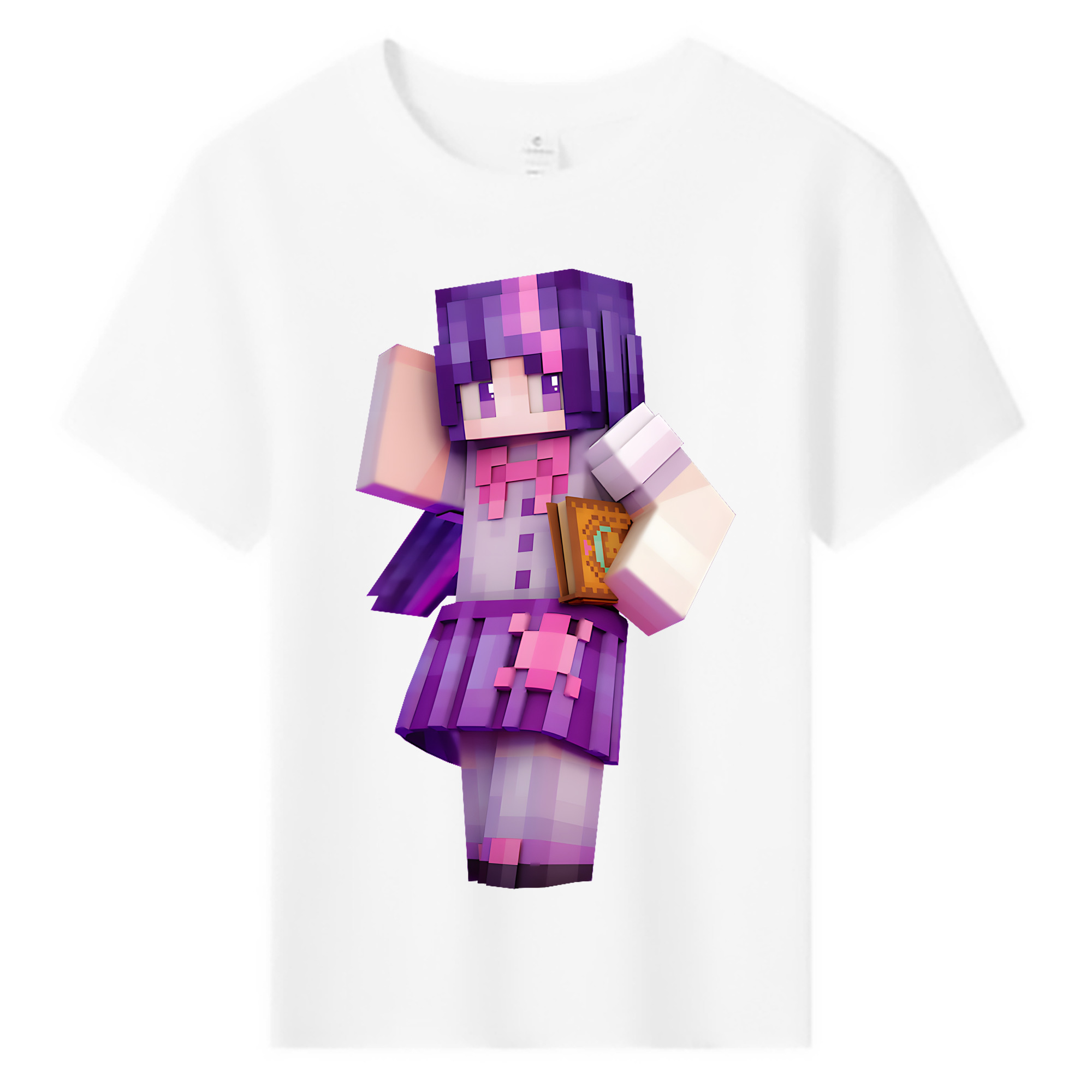 （画像用） マインクラフト ブロックの世界 Minecraft MC Block world 綿100％キッズTシャツ（フロントプリント）