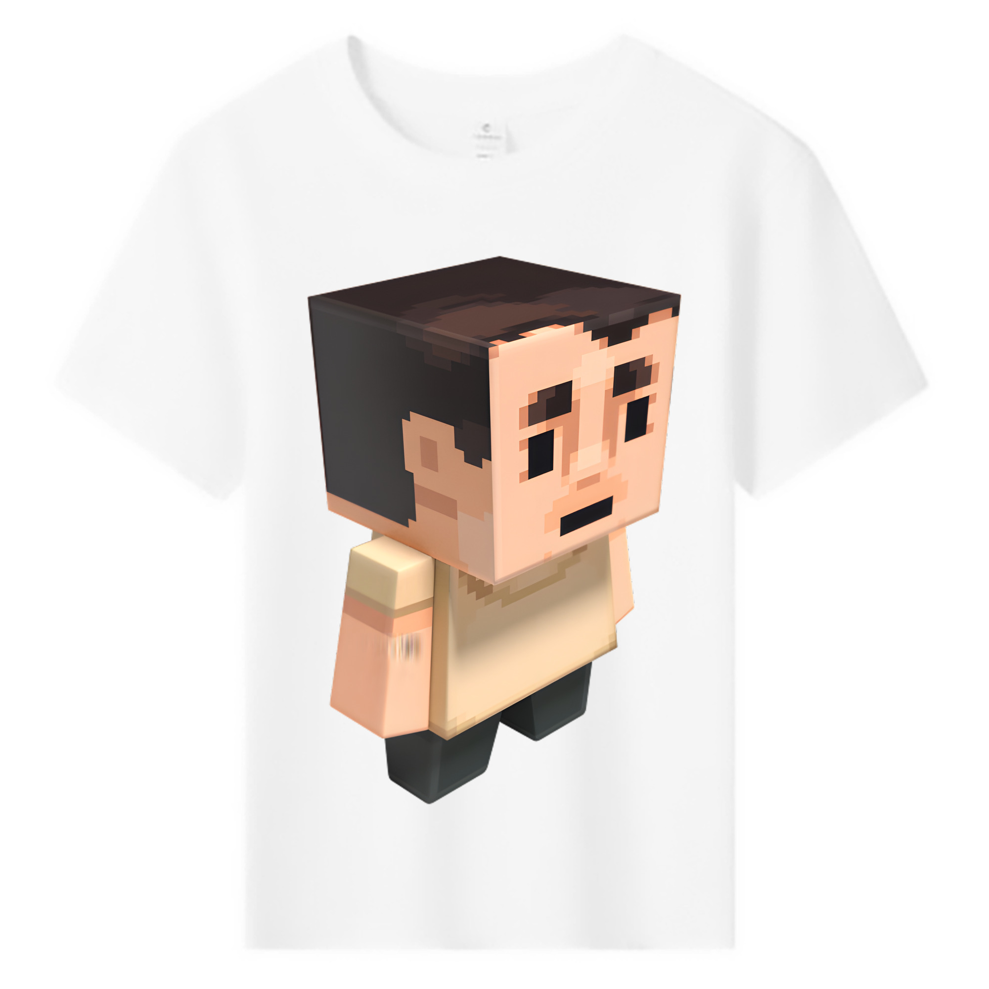 （画像用） マインクラフト ブロックの世界 Minecraft MC Block world 綿100％キッズTシャツ（フロントプリント）