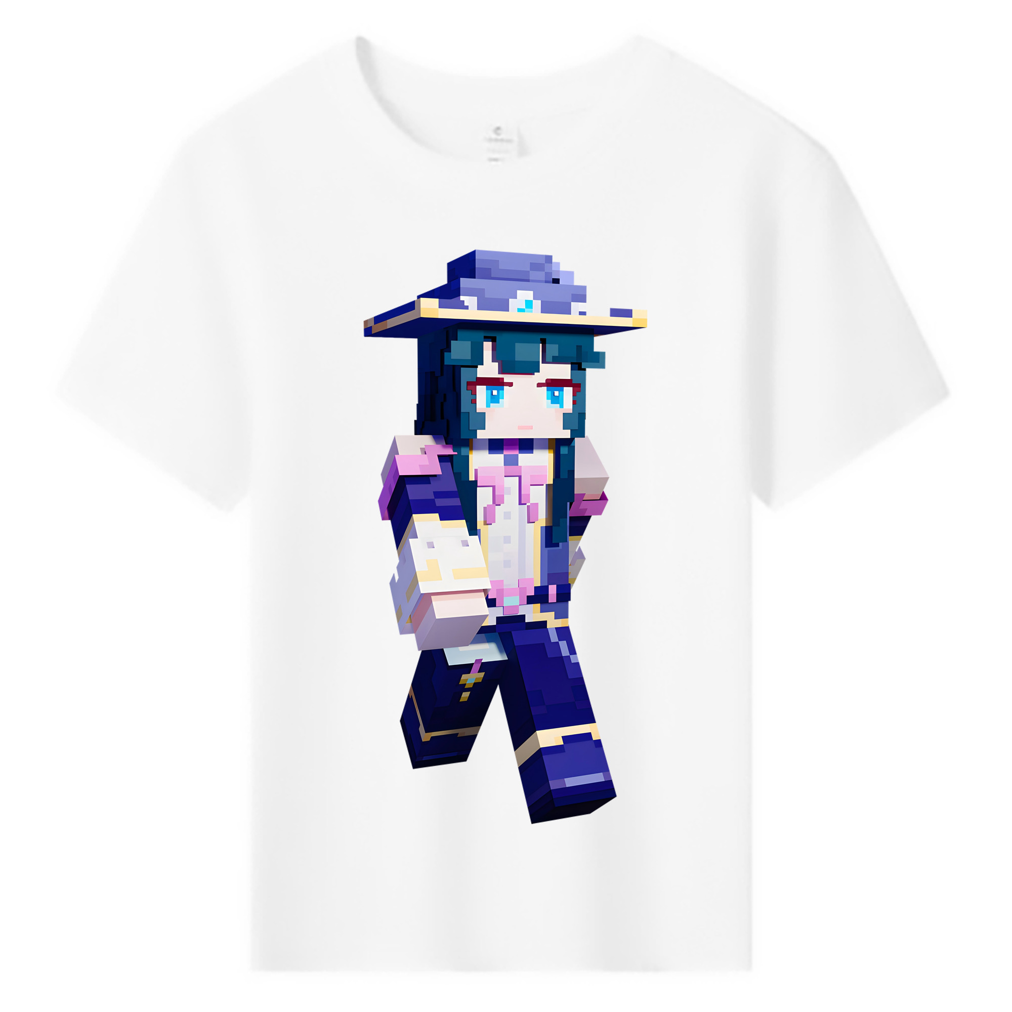 （画像用） マインクラフト ブロックの世界 Minecraft MC Block world 綿100％キッズTシャツ（フロントプリント）
