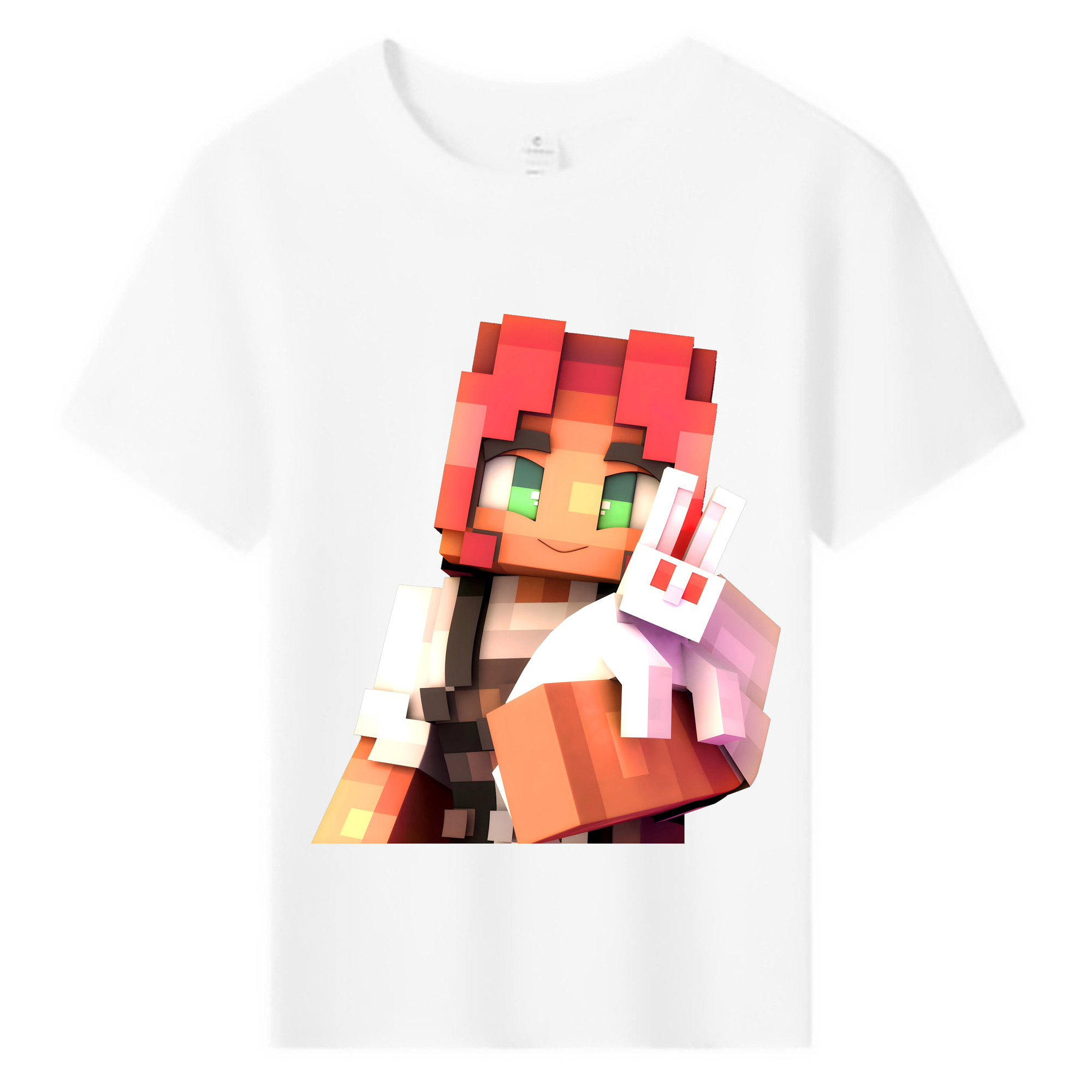 （画像用） マインクラフト ブロックの世界 Minecraft MC Block world 綿100％キッズTシャツ（フロントプリント）