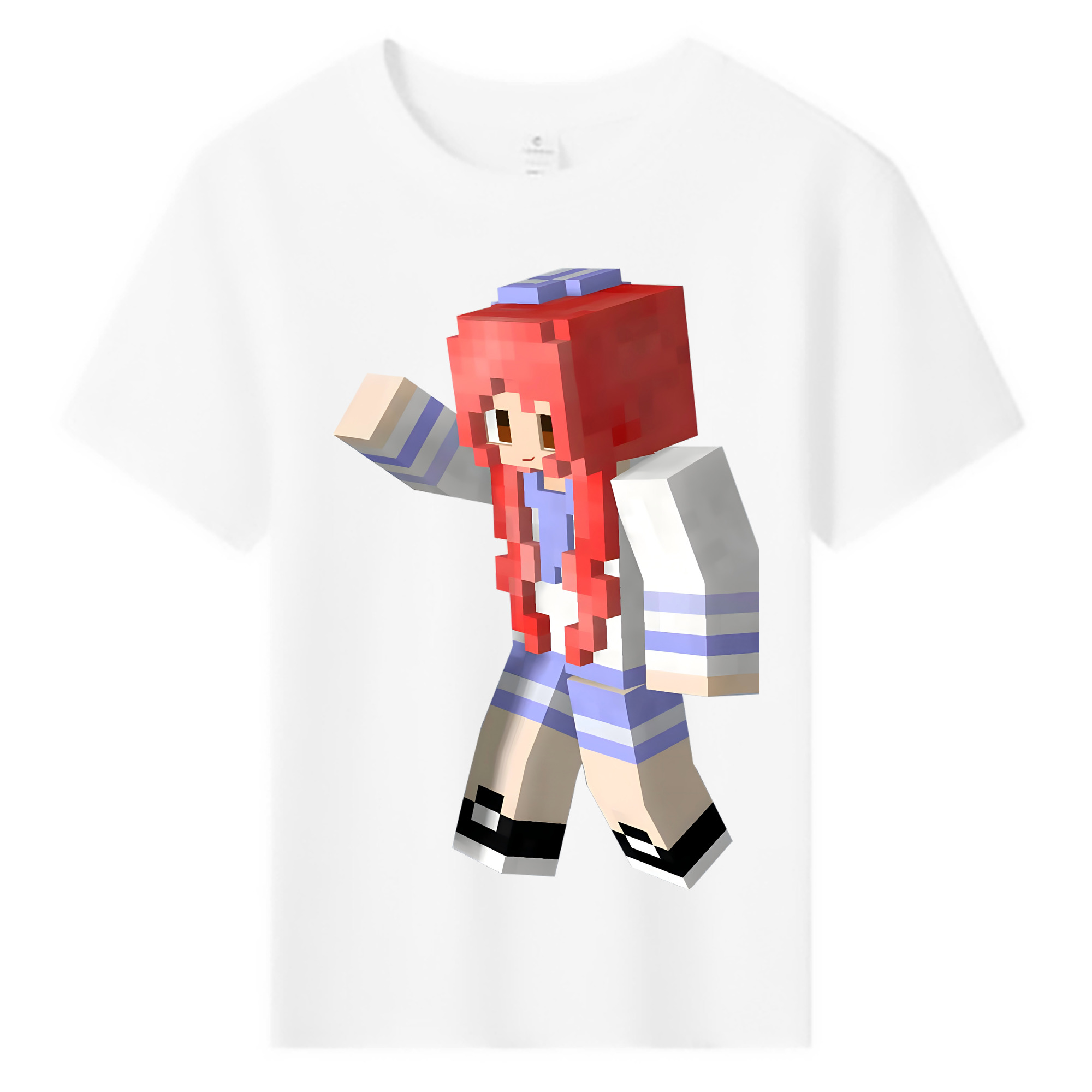 （画像用） マインクラフト ブロックの世界 Minecraft MC Block world 綿100％キッズTシャツ（フロントプリント）