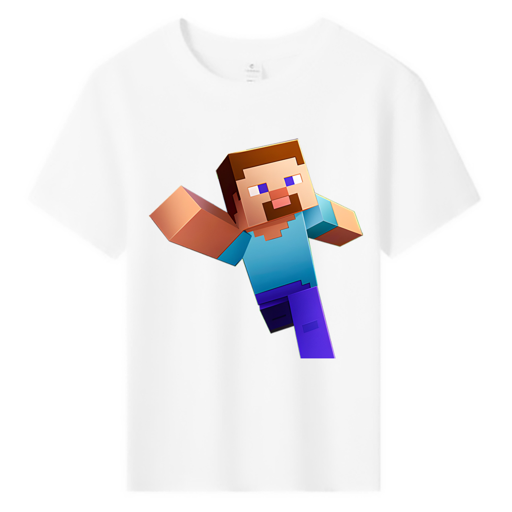 （画像用） マインクラフト ブロックの世界 Minecraft MC Block world 綿100％キッズTシャツ（フロントプリント）