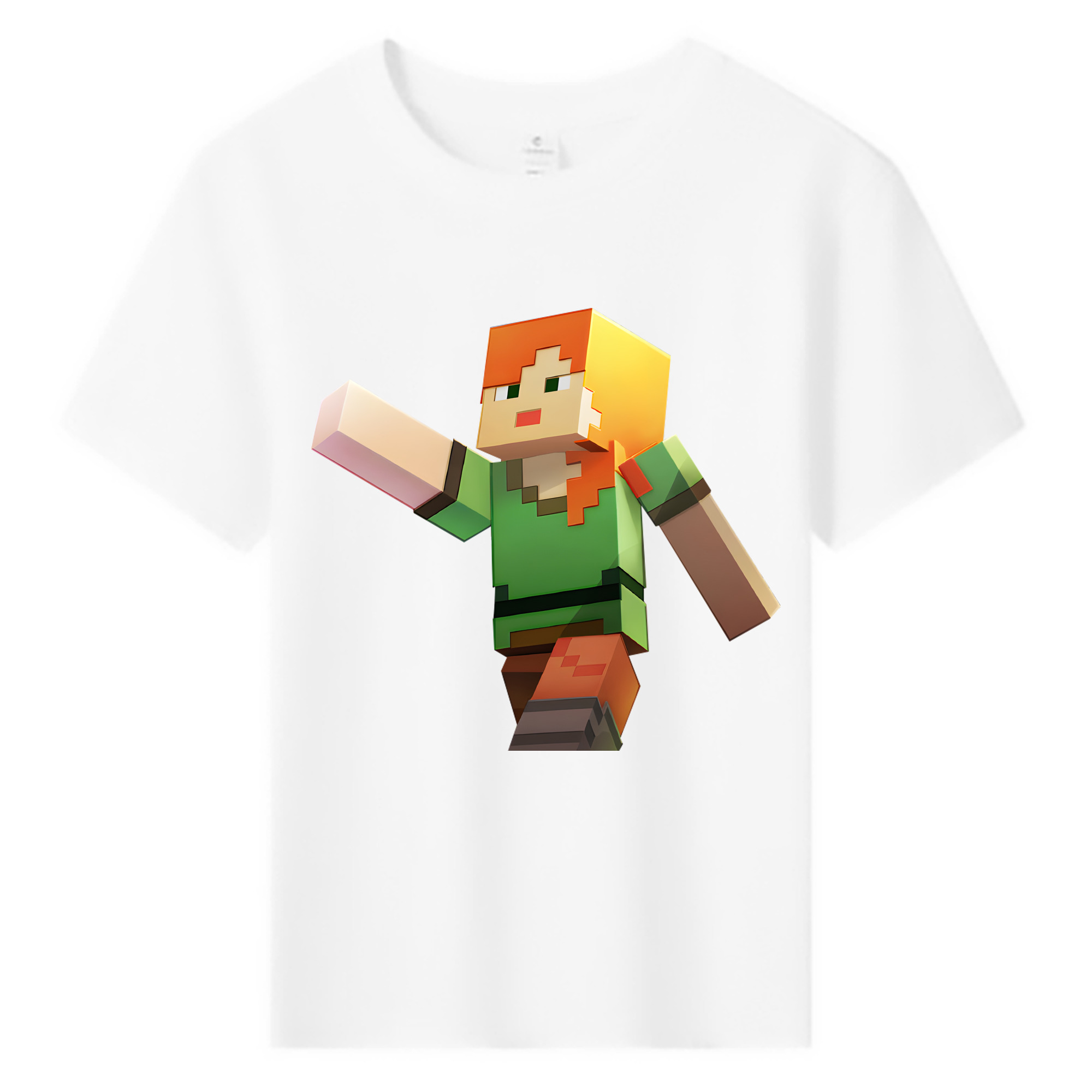 （画像用） マインクラフト ブロックの世界 Minecraft MC Block world 綿100％キッズTシャツ（フロントプリント）