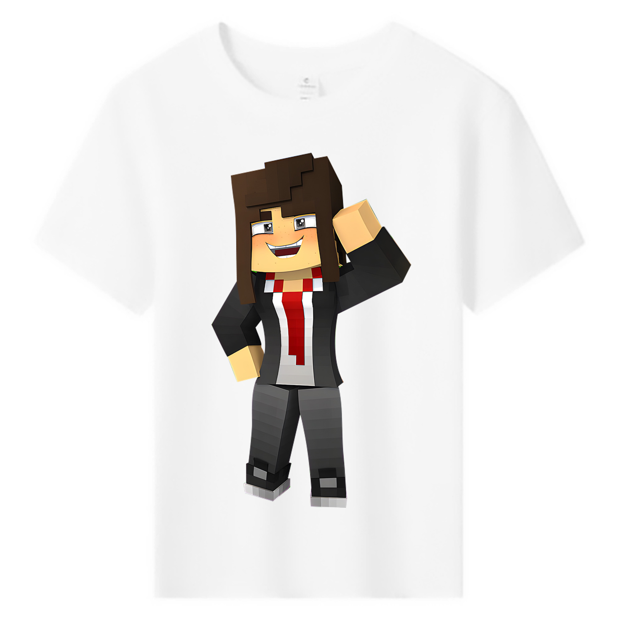（画像用） マインクラフト ブロックの世界 Minecraft MC Block world 綿100％キッズTシャツ（フロントプリント）