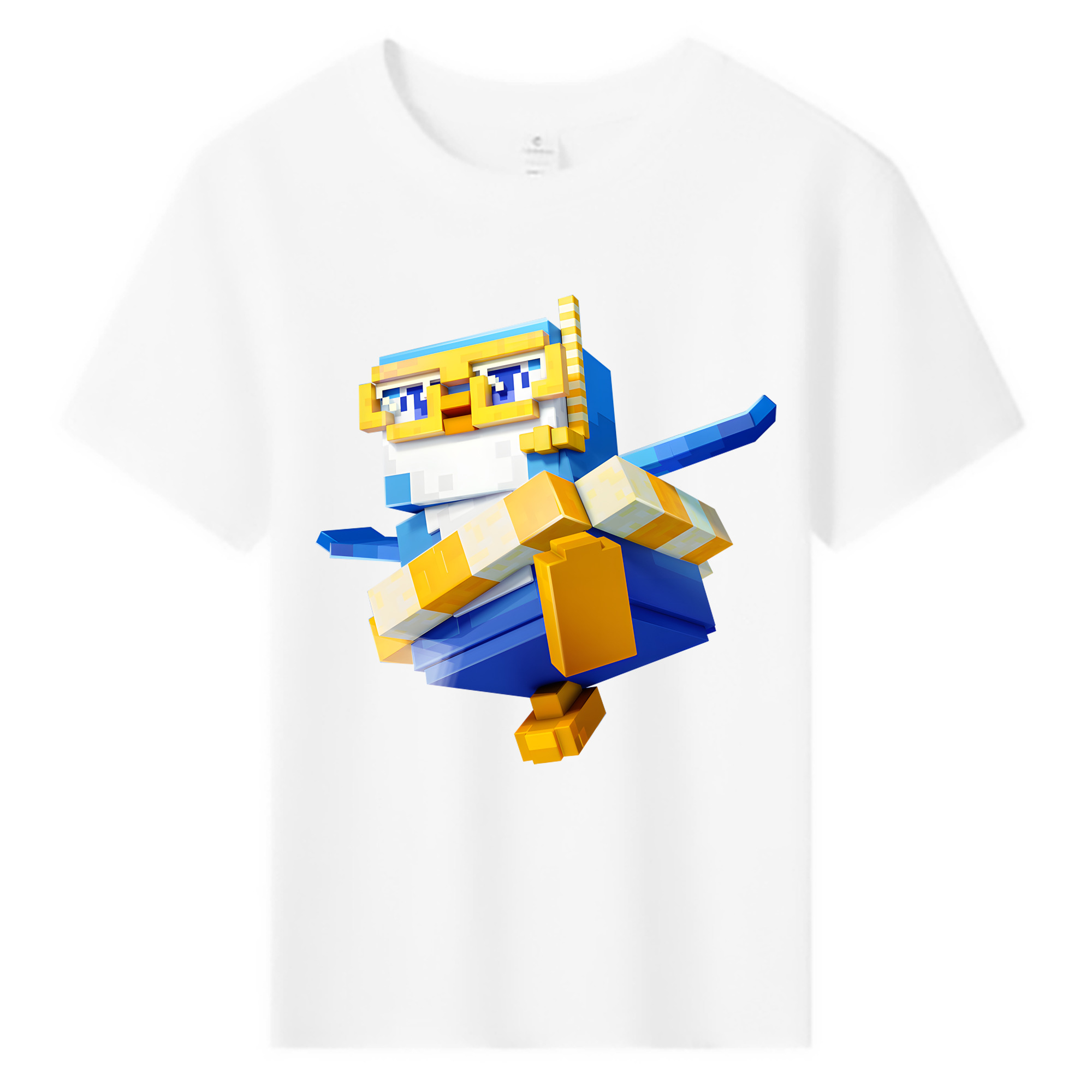 （画像用） マインクラフト ブロックの世界 Minecraft MC Block world 綿100％キッズTシャツ（フロントプリント）