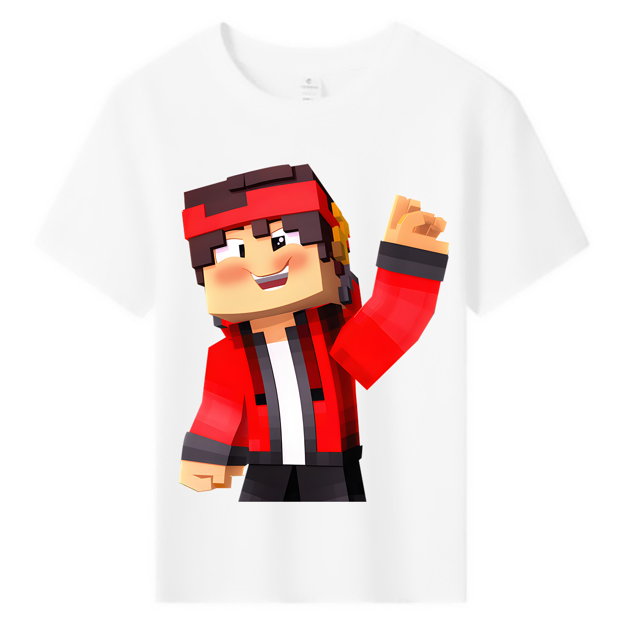 （画像用） マインクラフト ブロックの世界 Minecraft MC Block world 綿100％キッズTシャツ（フロントプリント）