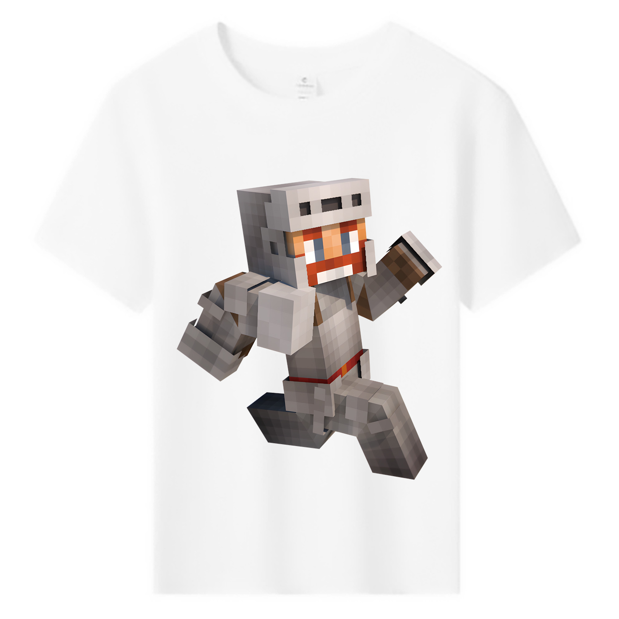 （画像用） マインクラフト ブロックの世界 Minecraft MC Block world 綿100％キッズTシャツ（フロントプリント）