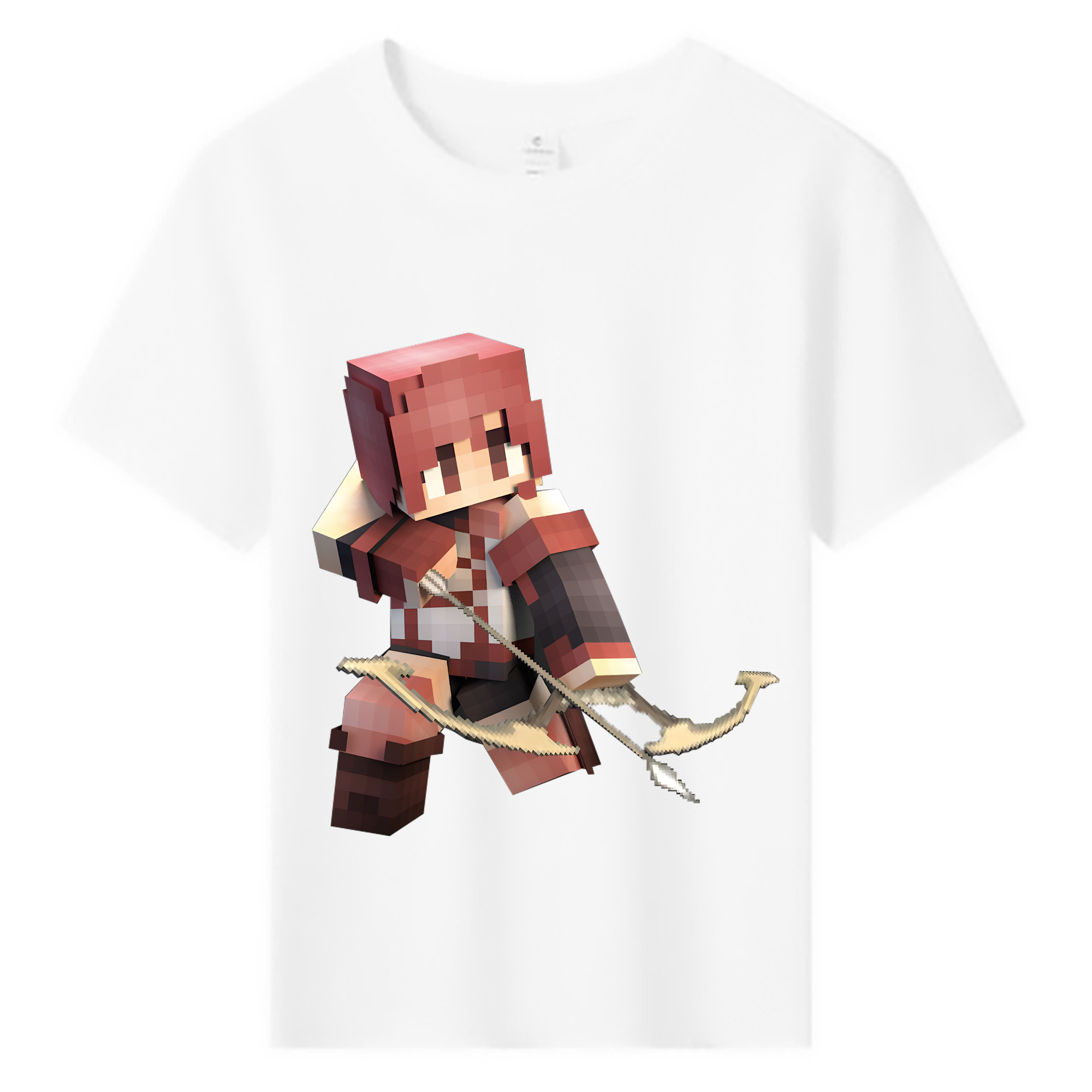 （画像用） マインクラフト ブロックの世界 Minecraft MC Block world 綿100％キッズTシャツ（フロントプリント）