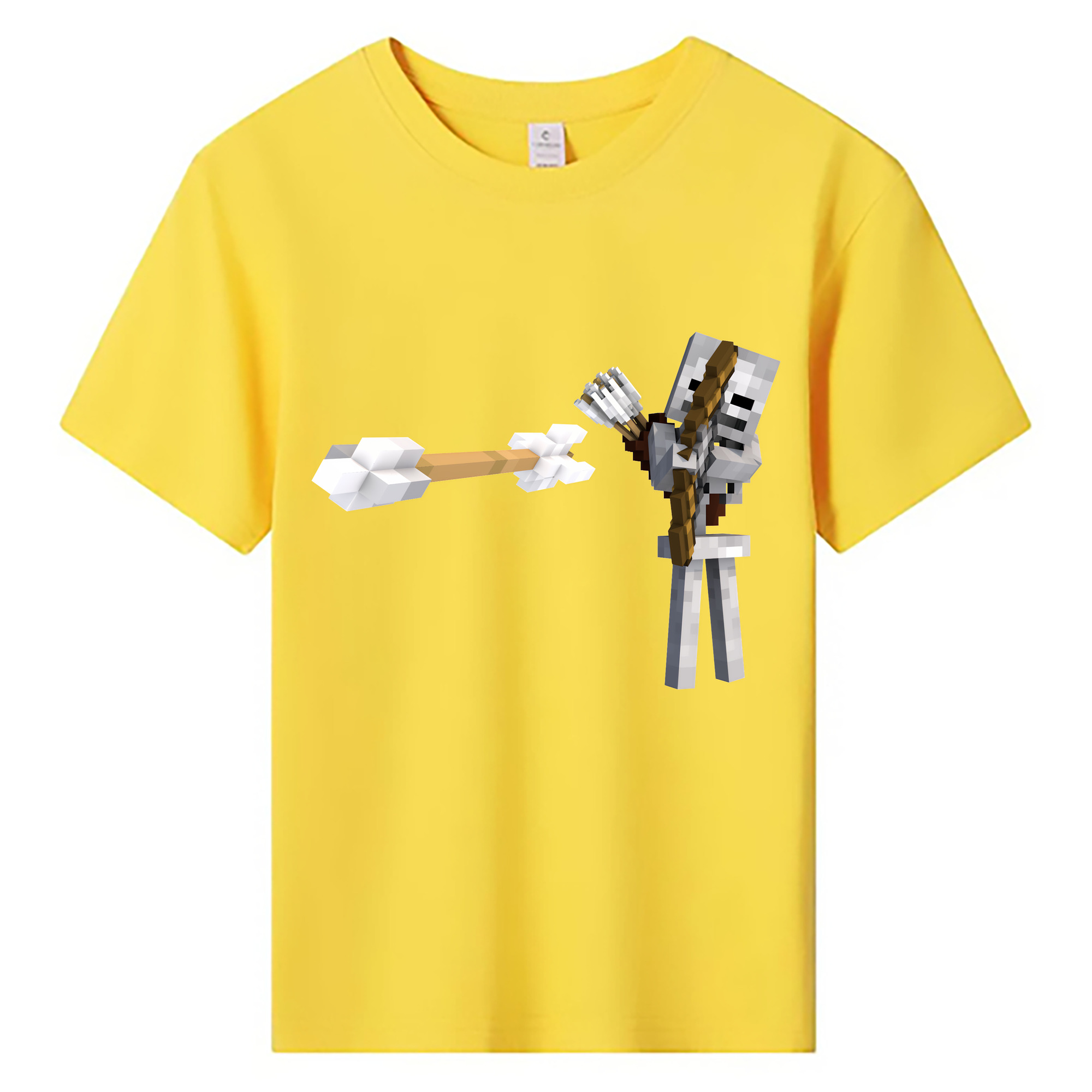 （画像用） マインクラフト ブロックの世界 Minecraft MC Block world 綿100％キッズTシャツ（フロントプリント）