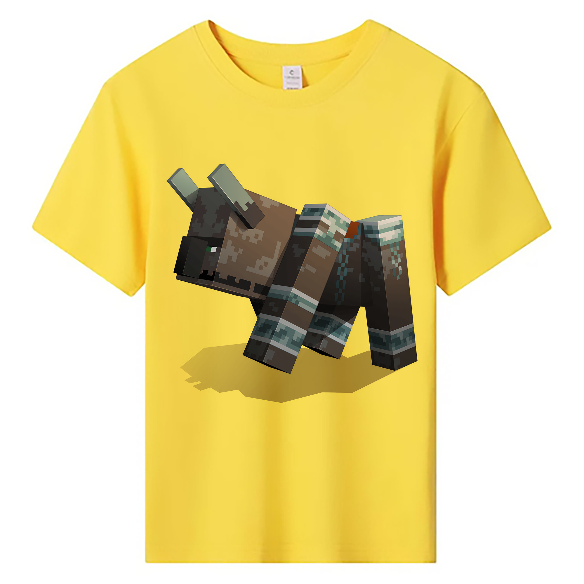 （画像用） マインクラフト ブロックの世界 Minecraft MC Block world 綿100％キッズTシャツ（フロントプリント）