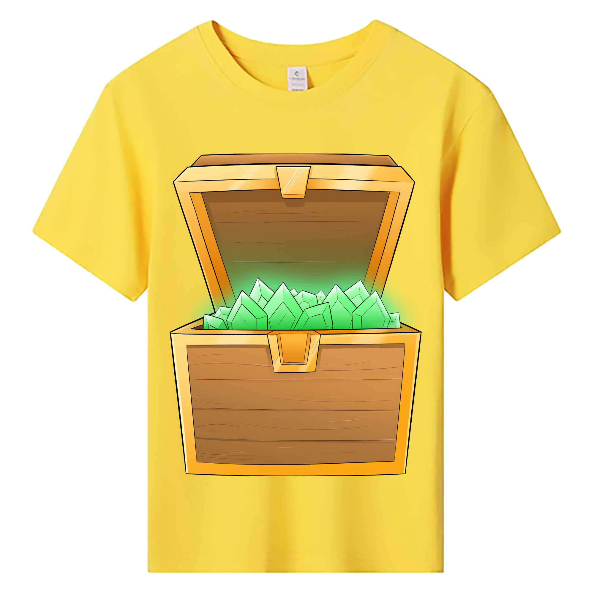 （画像用） マインクラフト ブロックの世界 Minecraft MC Block world 綿100％キッズTシャツ（フロントプリント）