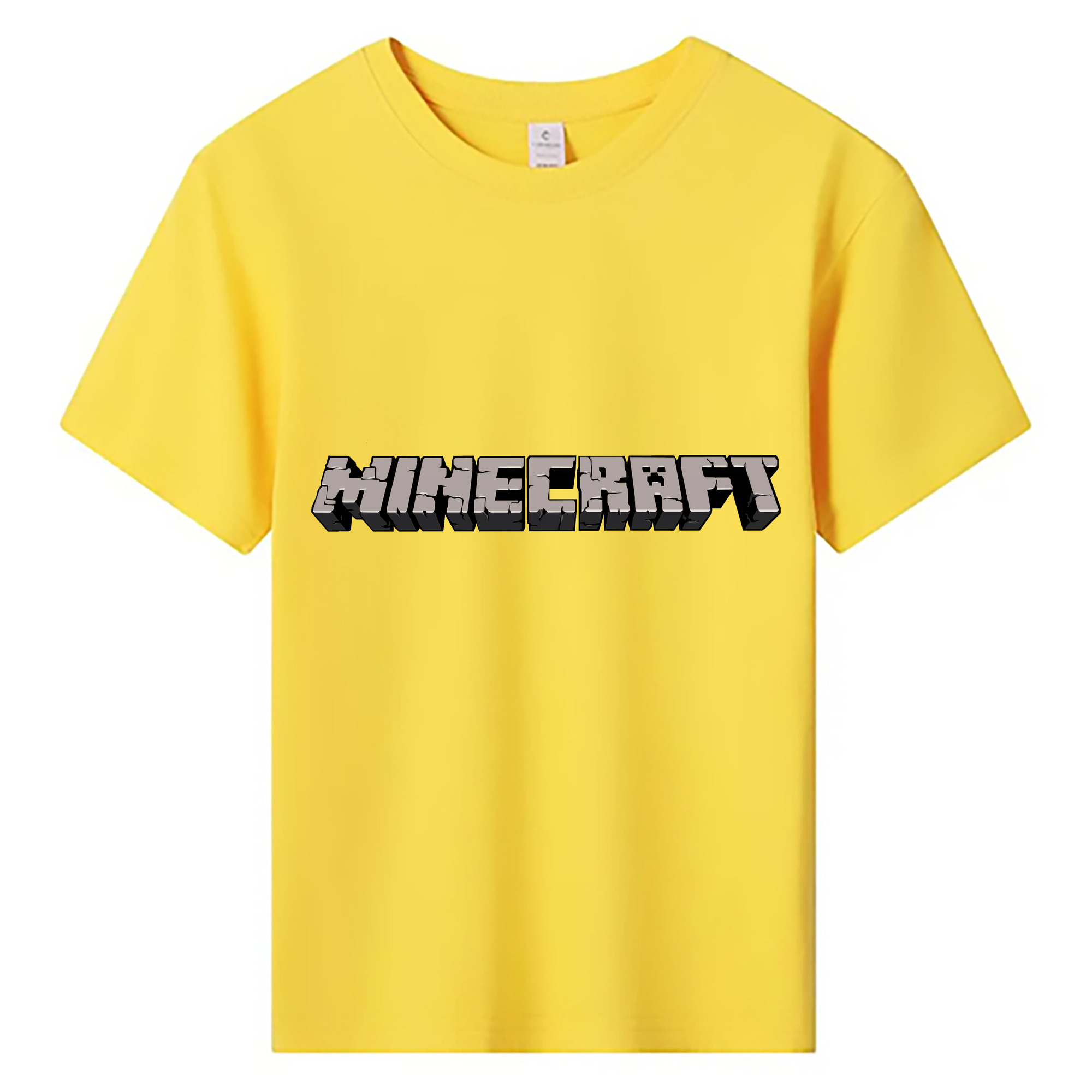 （画像用） マインクラフト ブロックの世界 Minecraft MC Block world 綿100％キッズTシャツ（フロントプリント）
