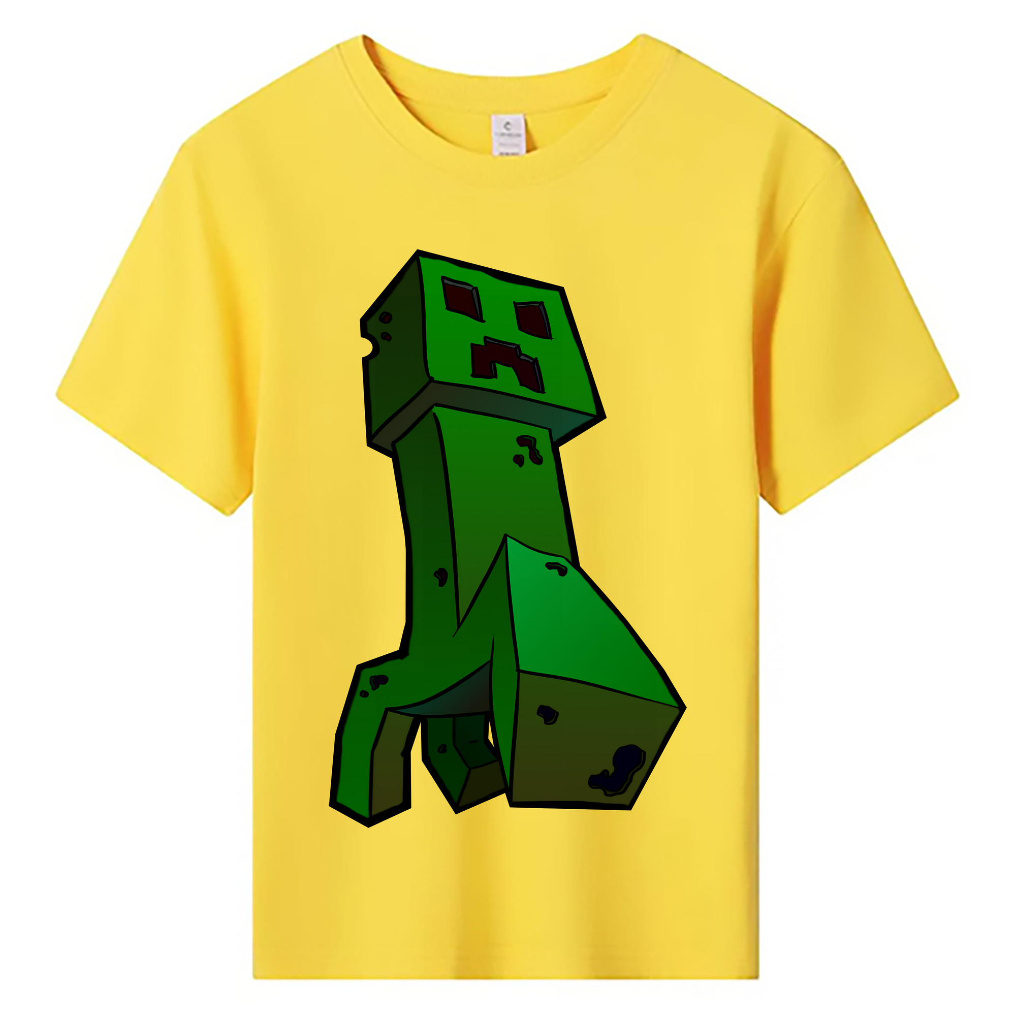 （画像用） マインクラフト ブロックの世界 Minecraft MC Block world 綿100％キッズTシャツ（フロントプリント）