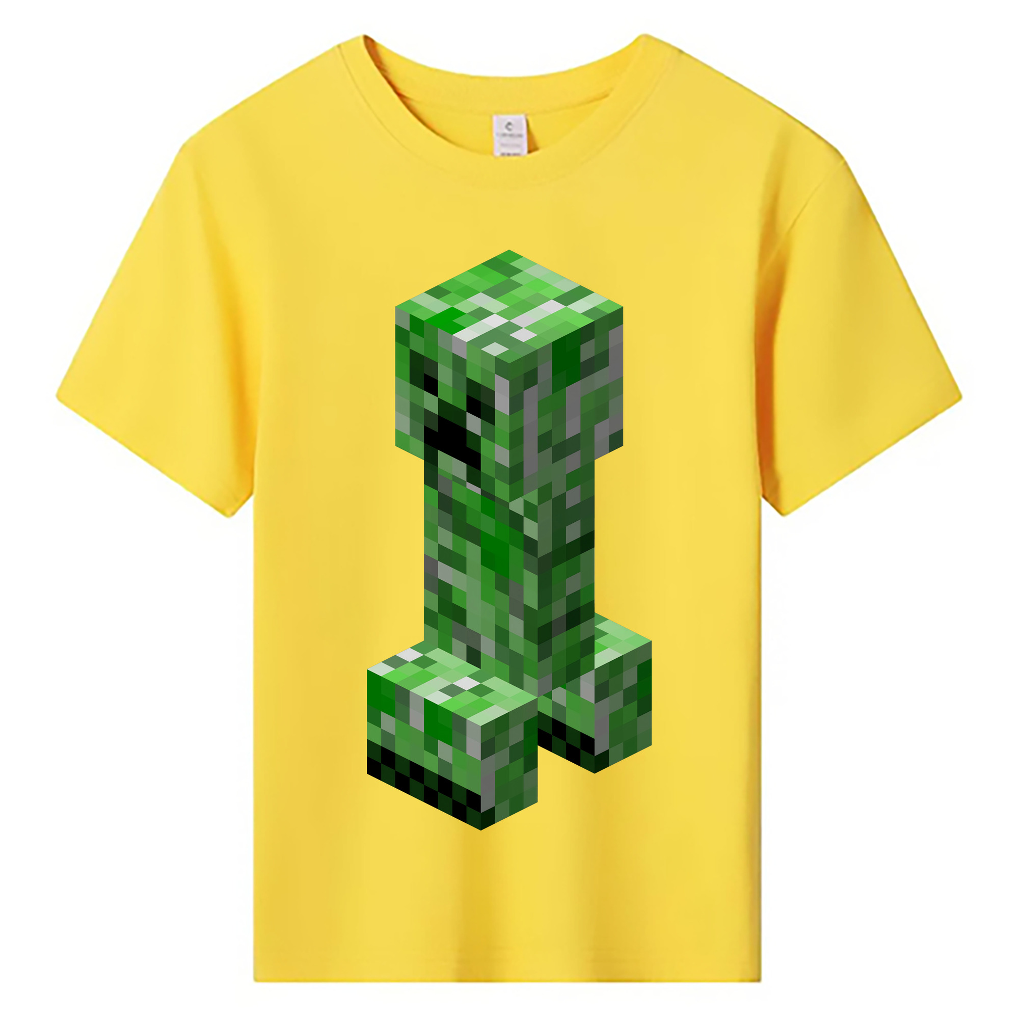 （画像用） マインクラフト ブロックの世界 Minecraft MC Block world 綿100％キッズTシャツ（フロントプリント）