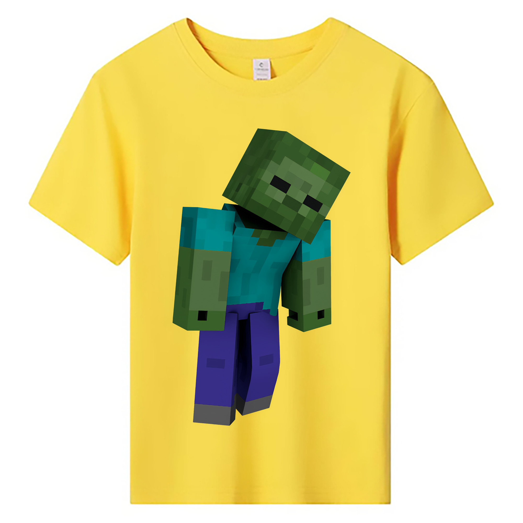 （画像用） マインクラフト ブロックの世界 Minecraft MC Block world 綿100％キッズTシャツ（フロントプリント）