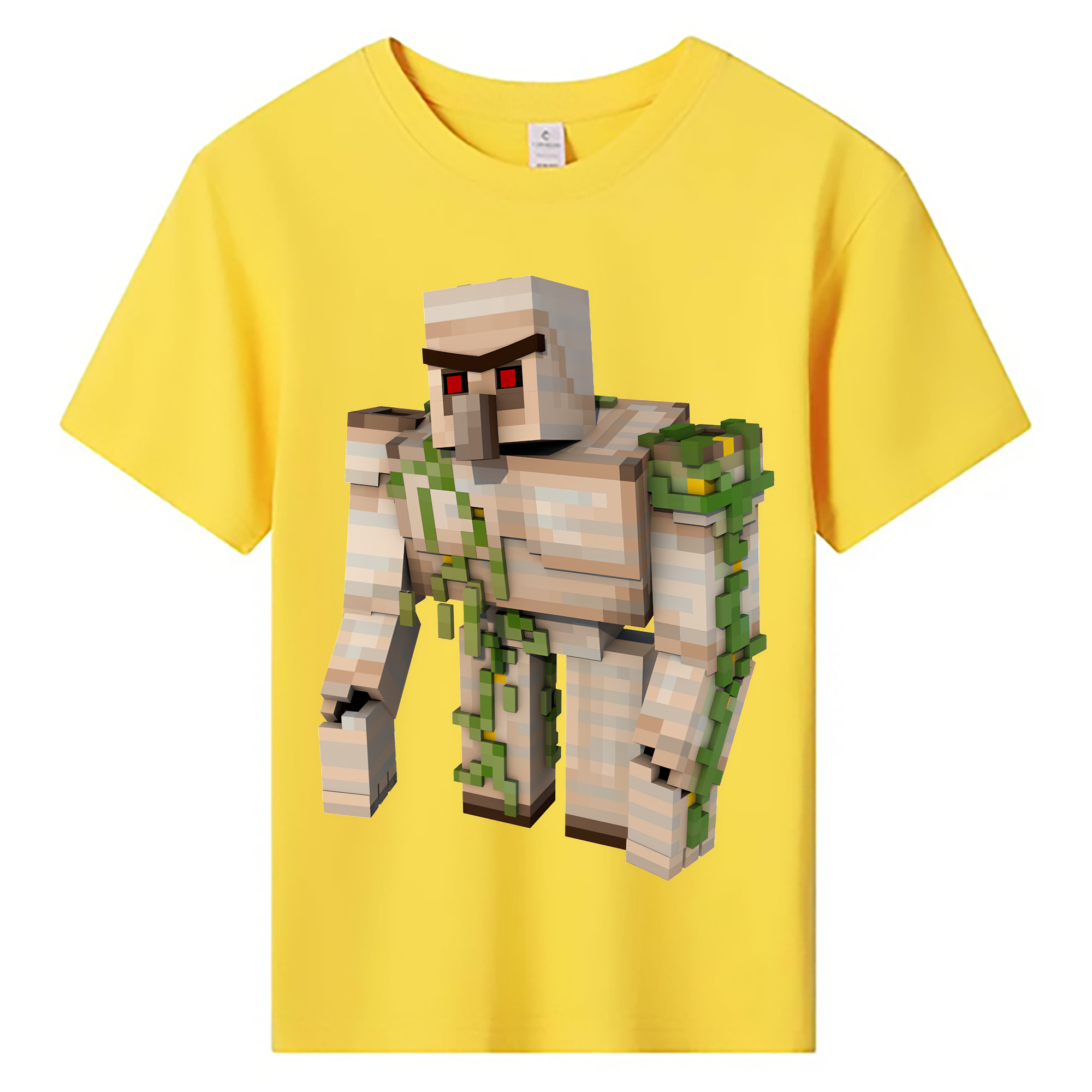 （画像用） マインクラフト ブロックの世界 Minecraft MC Block world 綿100％キッズTシャツ（フロントプリント）