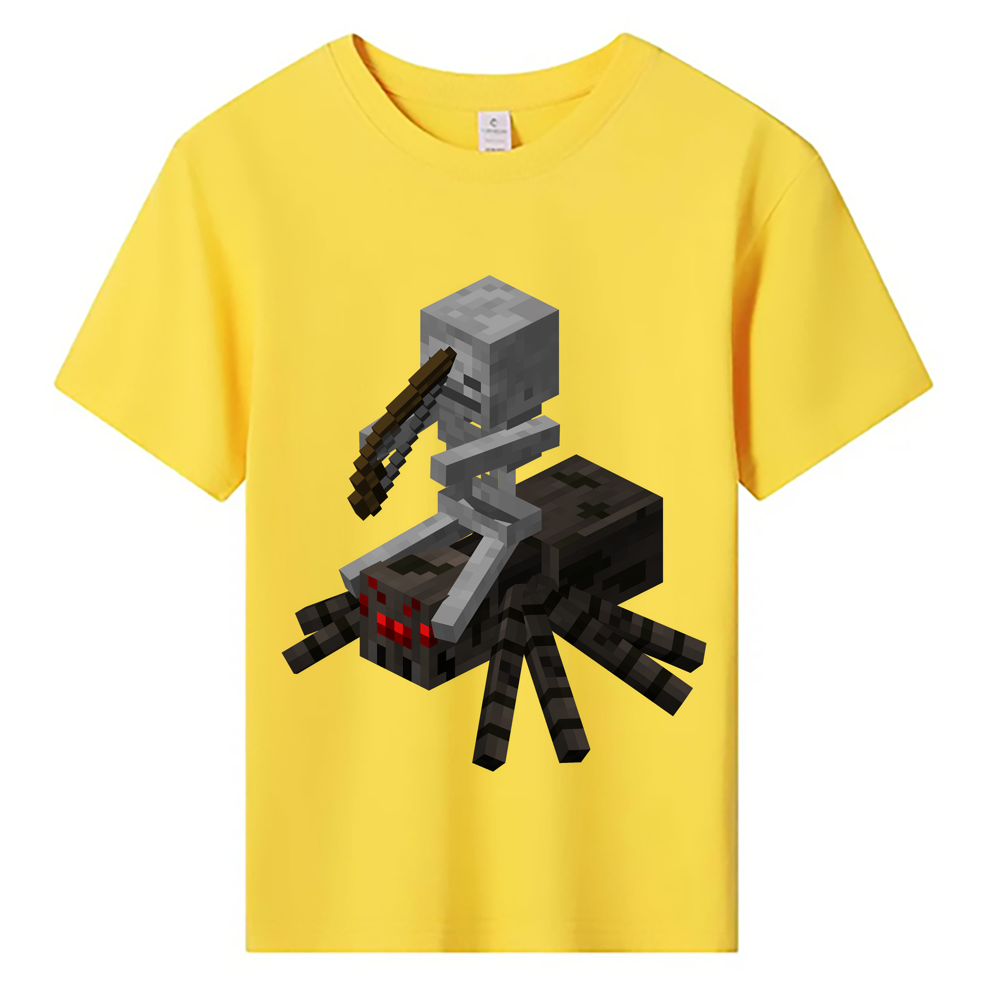 （画像用） マインクラフト ブロックの世界 Minecraft MC Block world 綿100％キッズTシャツ（フロントプリント）